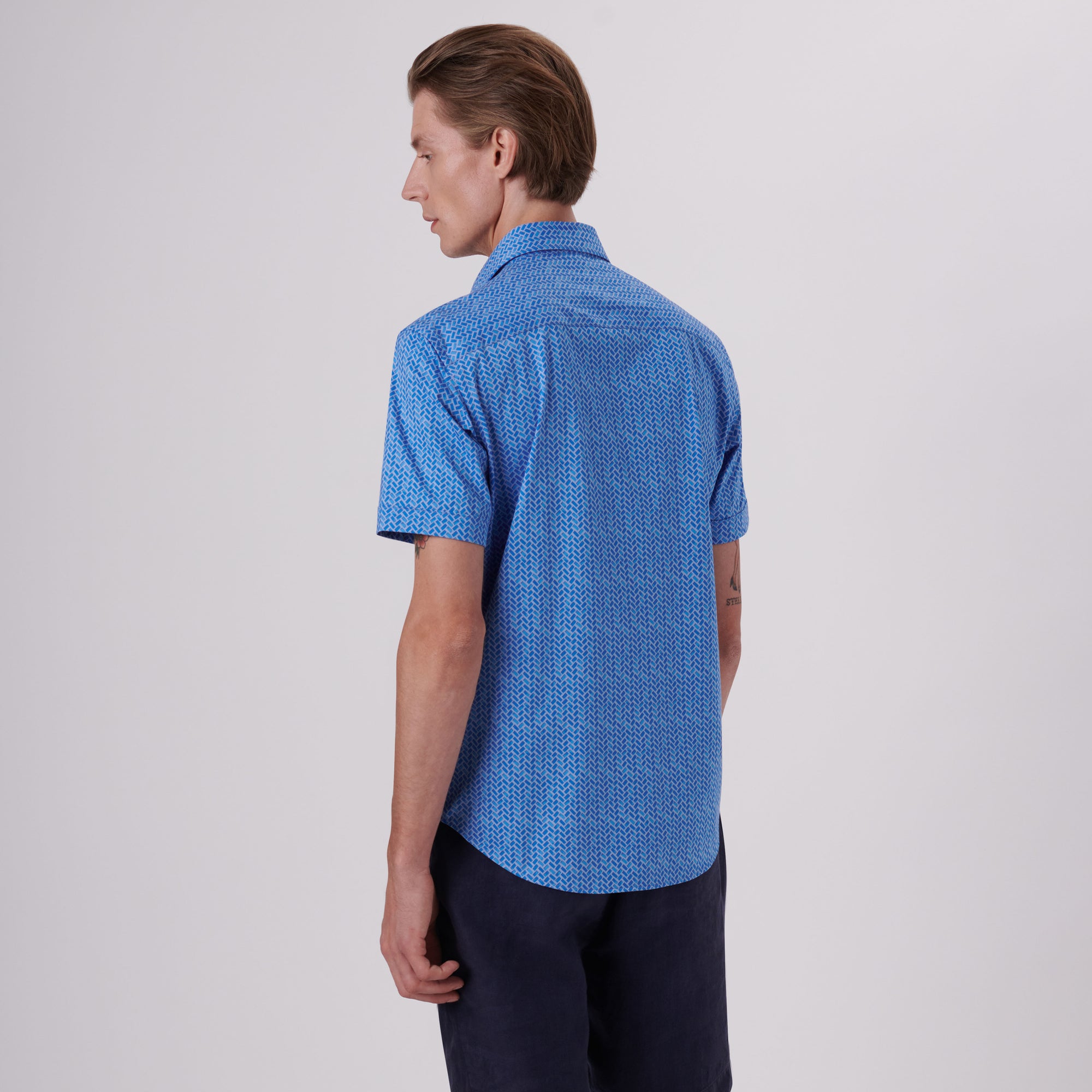 Miles Geometrical Print OoohCotton Short Sleeve Shirt