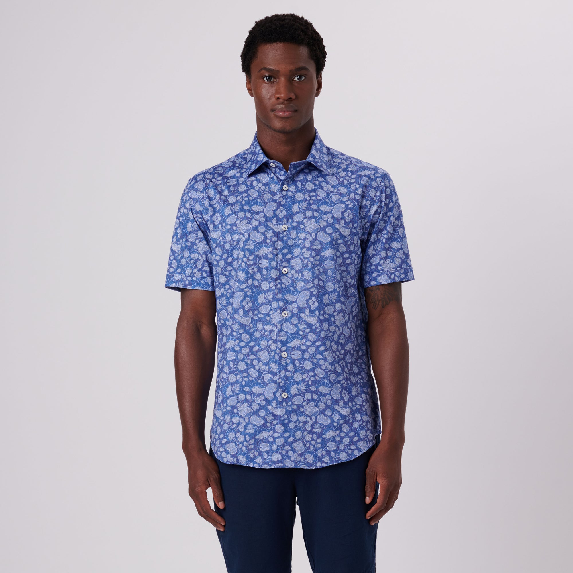 Miles Floral Print OoohCotton Short Sleeve Shirt