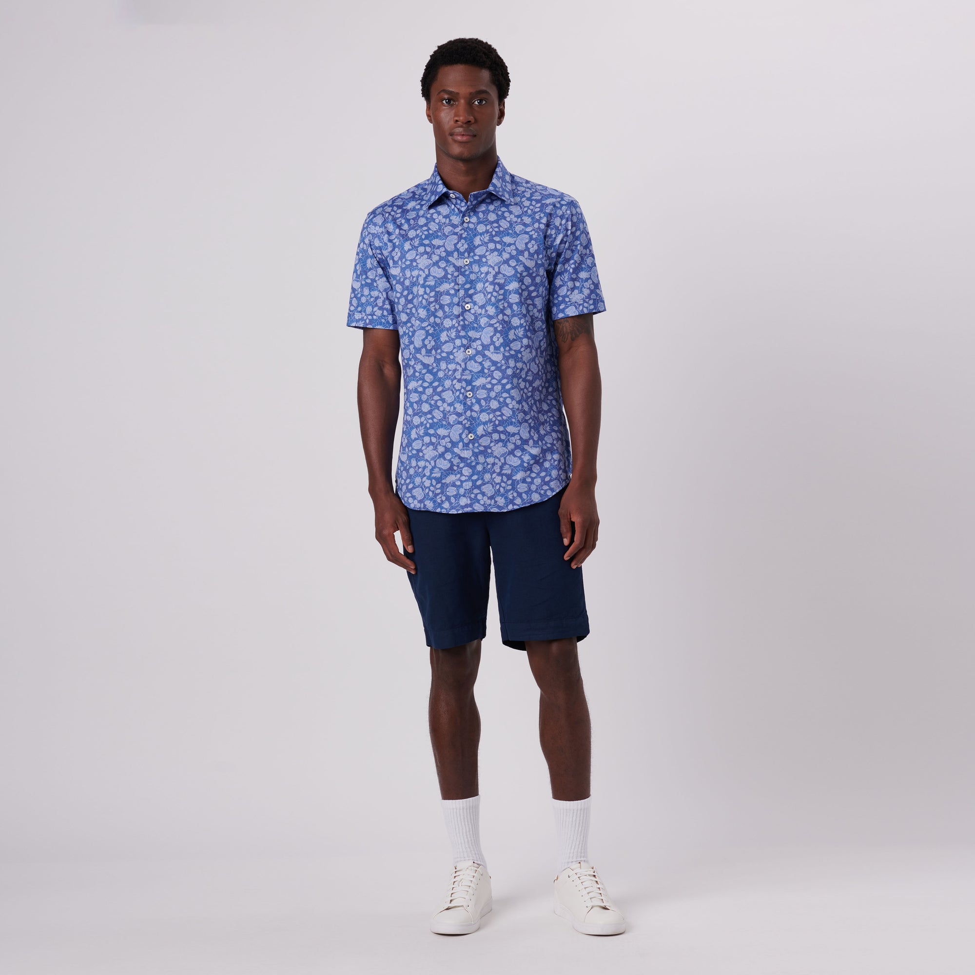 Miles Floral Print OoohCotton Short Sleeve Shirt