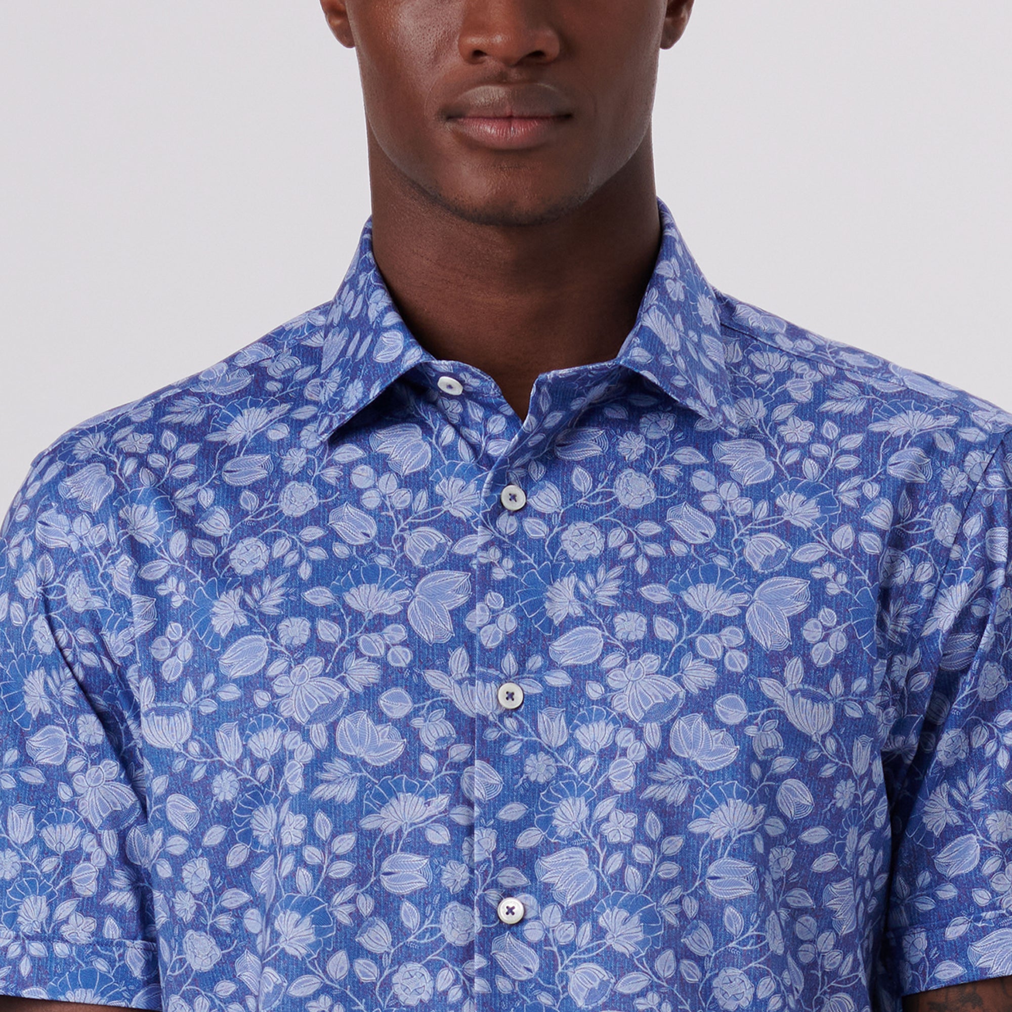 Miles Floral Print OoohCotton Short Sleeve Shirt
