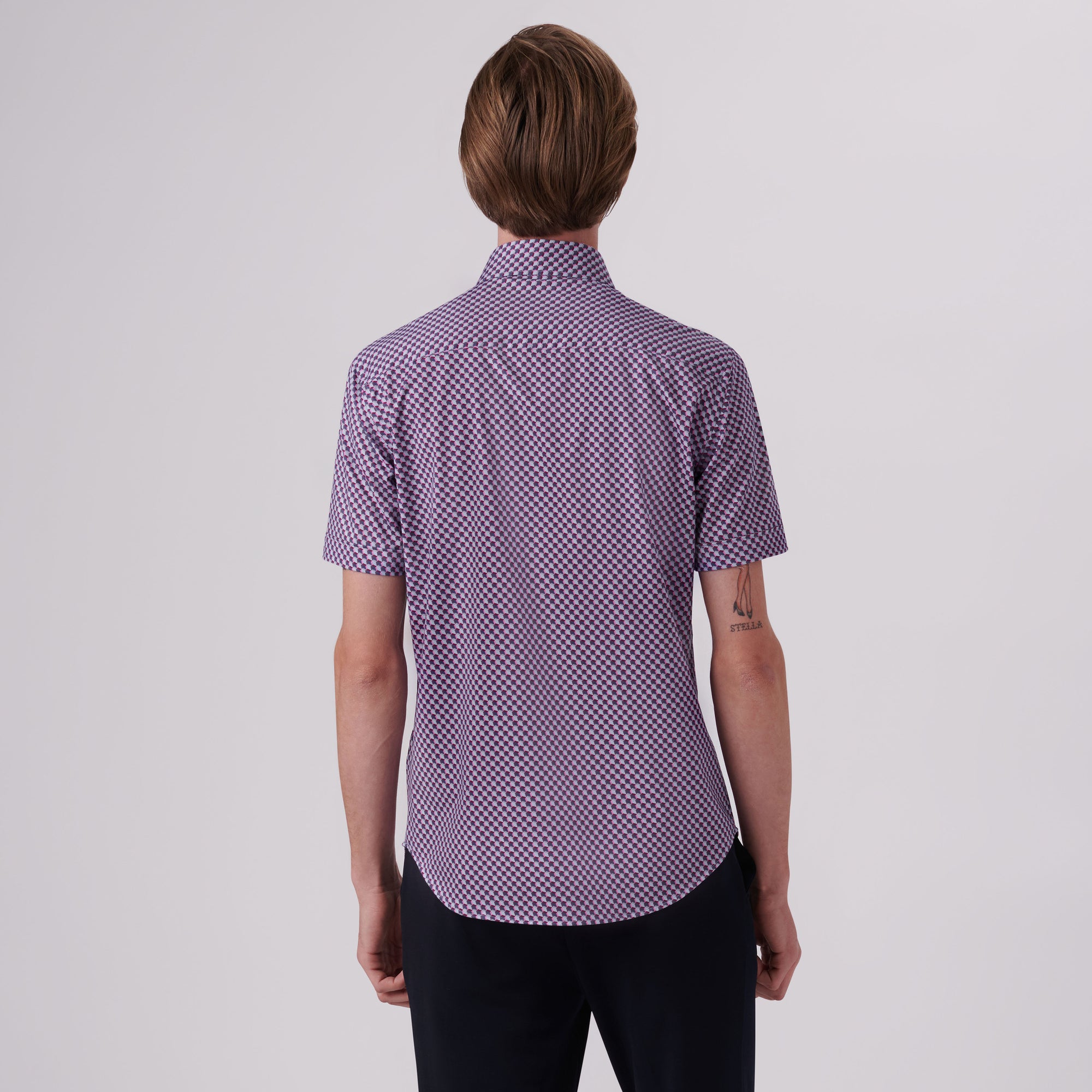 MILES Geometric Print OoohCotton Short Sleeve Shirt