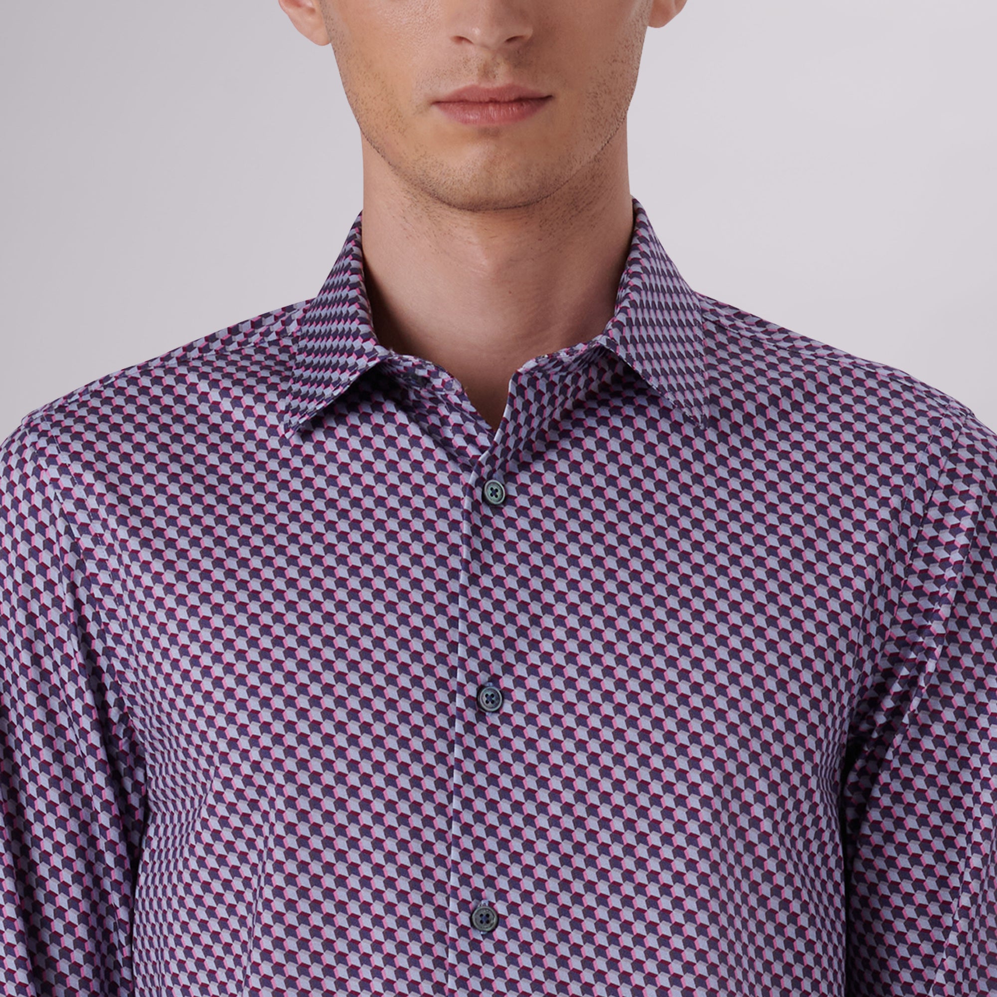 James Geometric Illusion Print OoohCotton Shirt