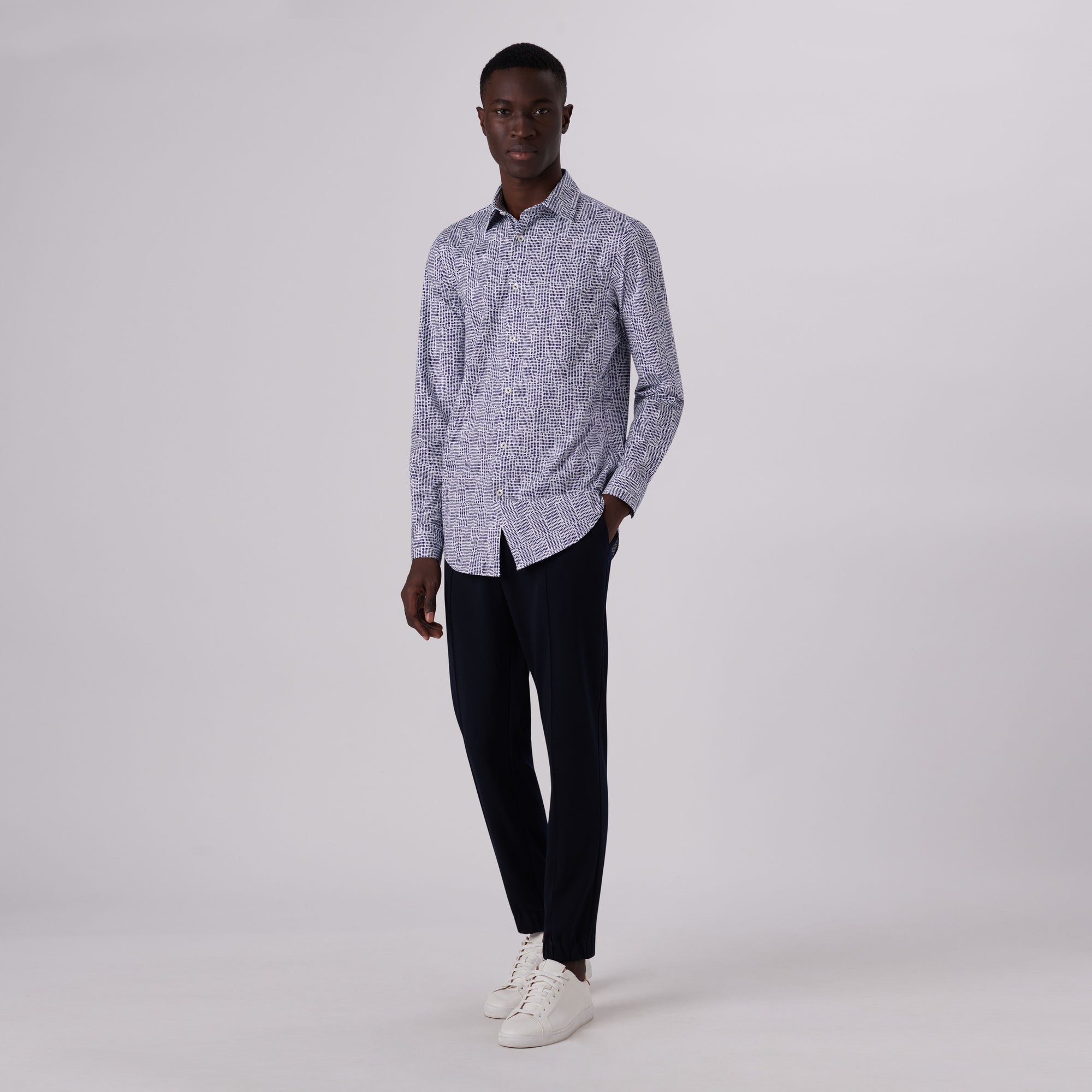 James Abstract Check Print OoohCotton Shirt