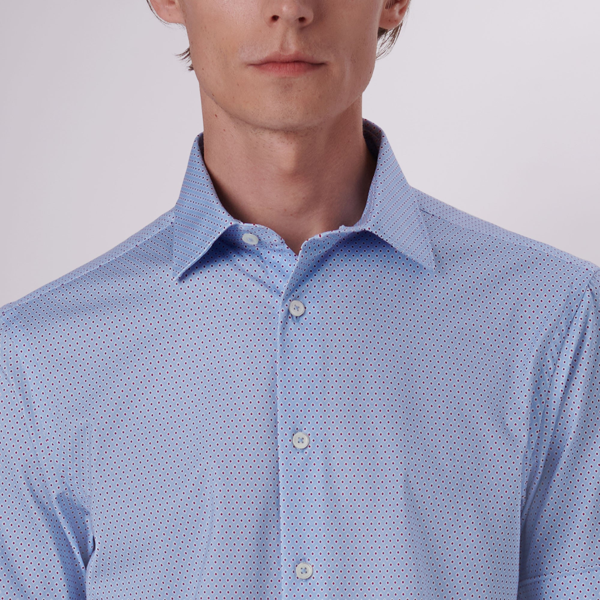 Miles Pin Diamond Print OoohCotton Short Sleeve Shirt