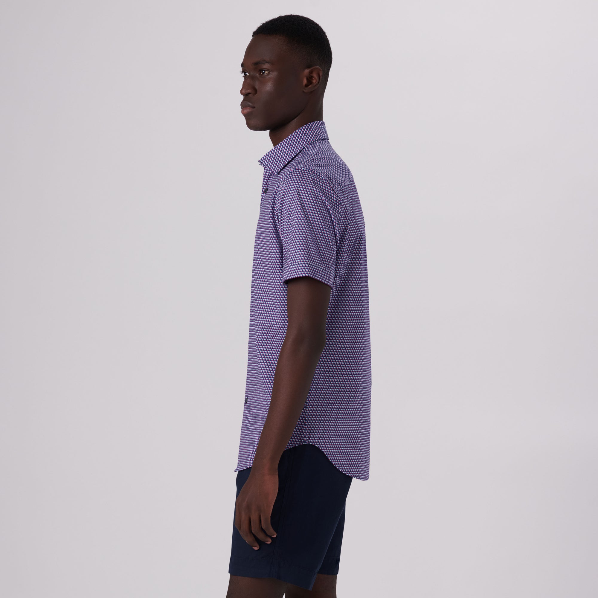 Miles Geometric Print OoohCotton Short Sleeve Shirt