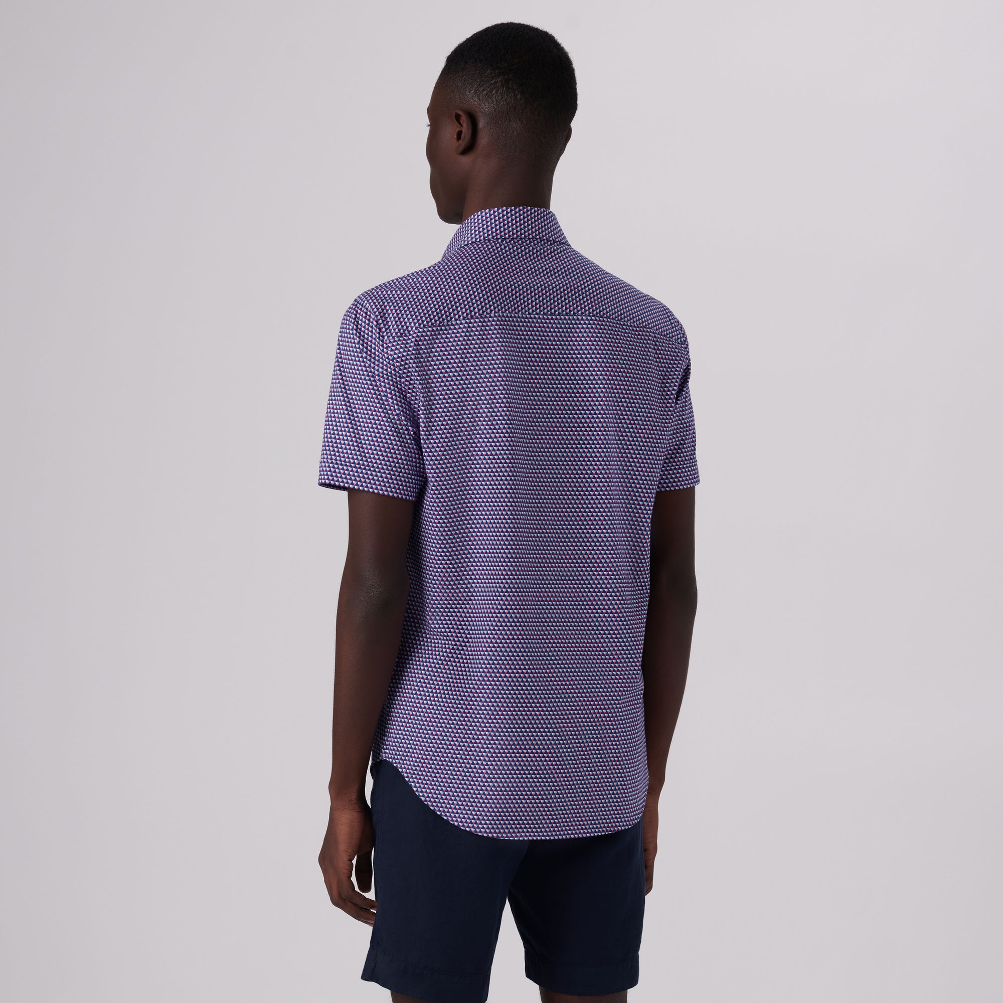 Miles Geometric Print OoohCotton Short Sleeve Shirt