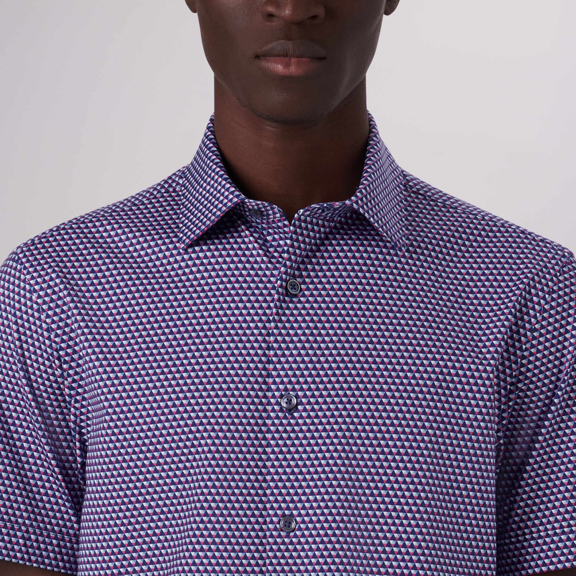 Miles Geometric Print OoohCotton Short Sleeve Shirt