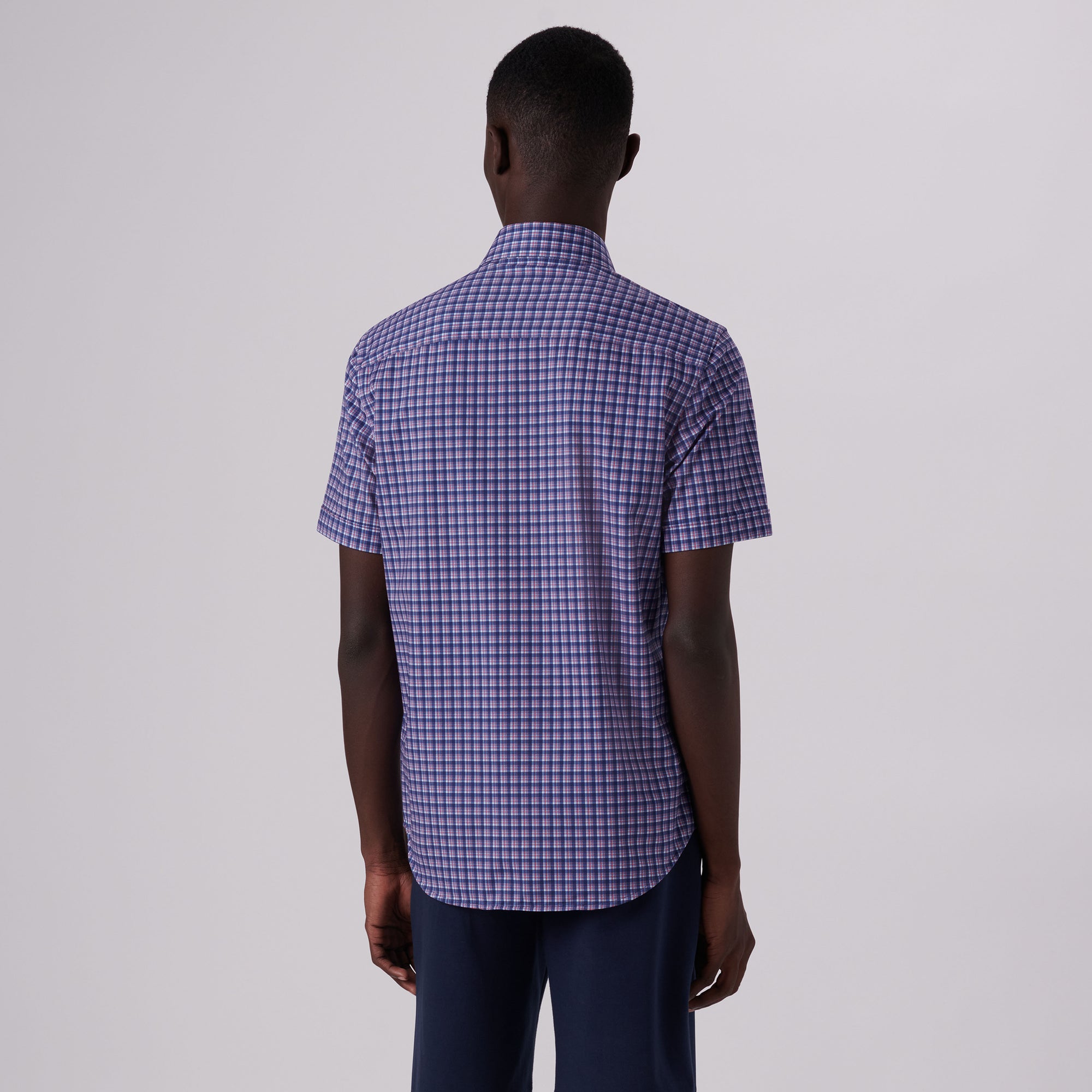 Miles Plaid Check Print OoohCotton Short Sleeve Shirt