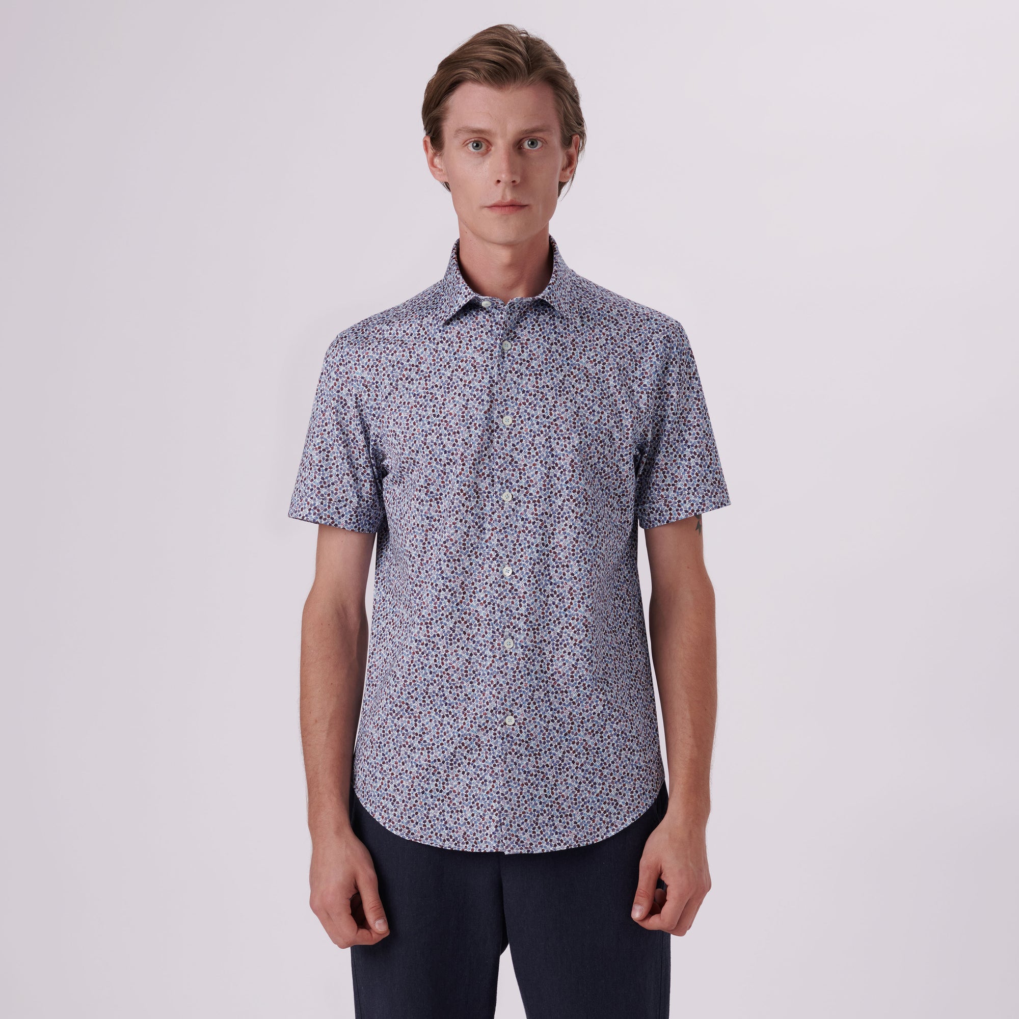 Miles Floral Print OoohCotton Short Sleeve Shirt