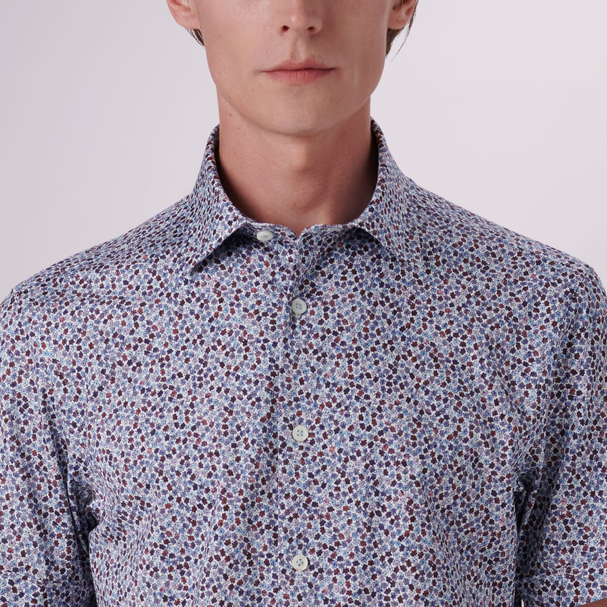 Miles Floral Print OoohCotton Short Sleeve Shirt
