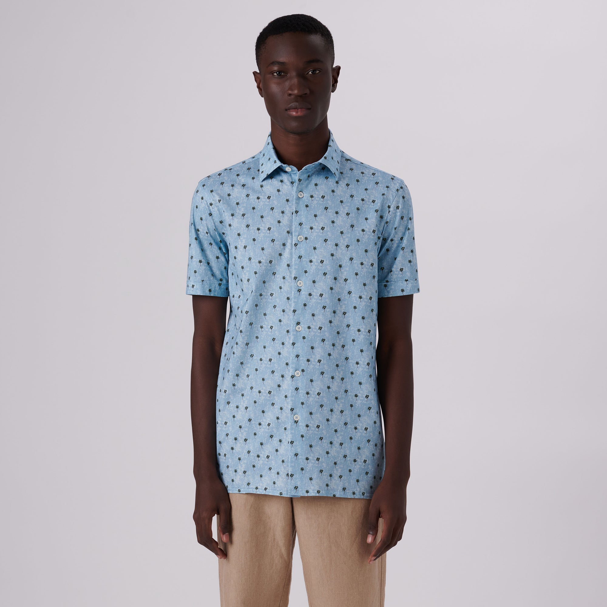 Milo Palm Trees Print OoohCotton Short Sleeve Shirt