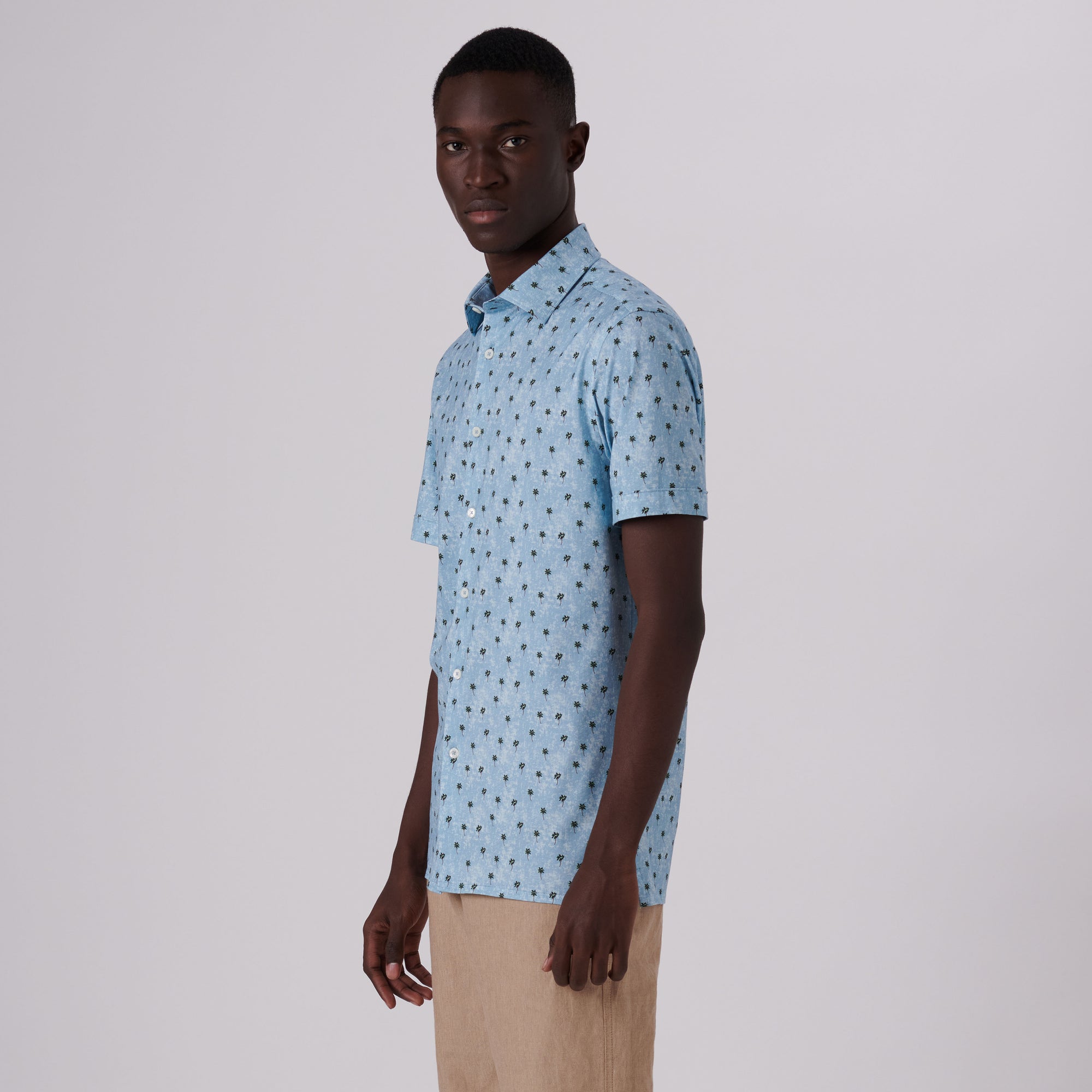 Milo Palm Trees Print OoohCotton Short Sleeve Shirt