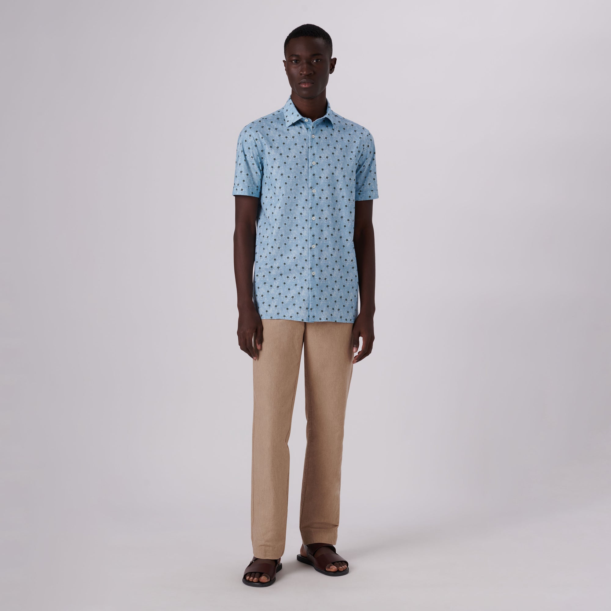 Milo Palm Trees Print OoohCotton Short Sleeve Shirt