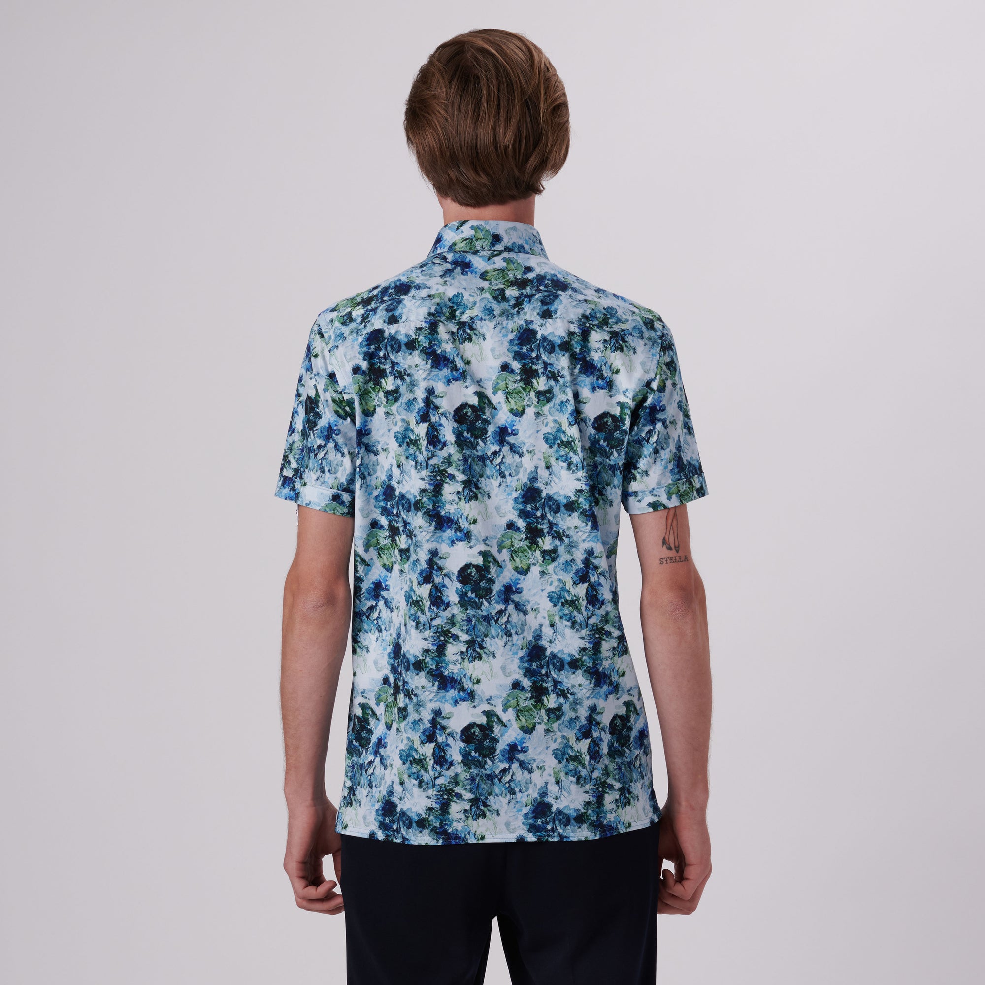 Milo Aquarelle Leaf Print OoohCotton Short Sleeve Shirt