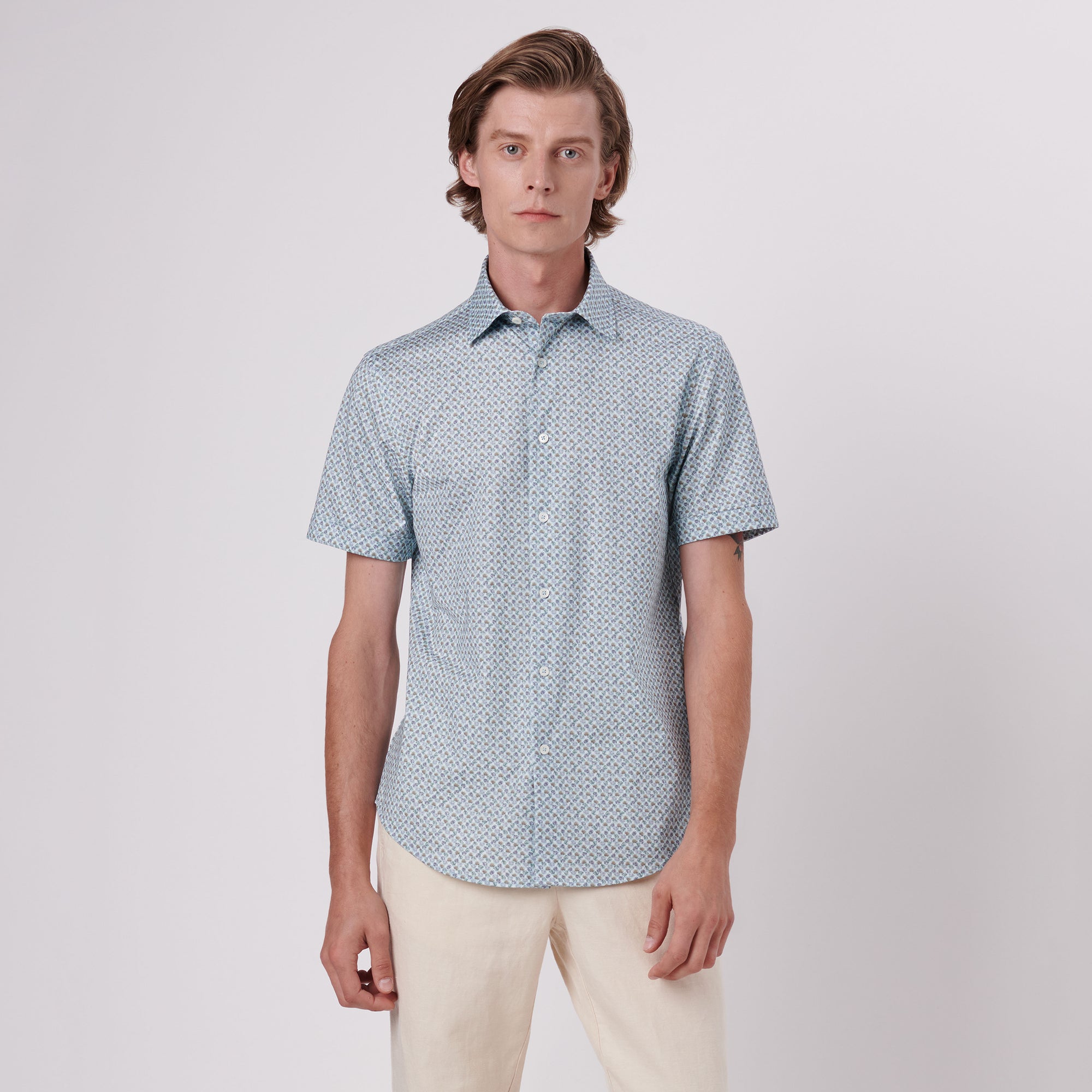 Miles Sprigs Print OoohCotton Short Sleeve Shirt