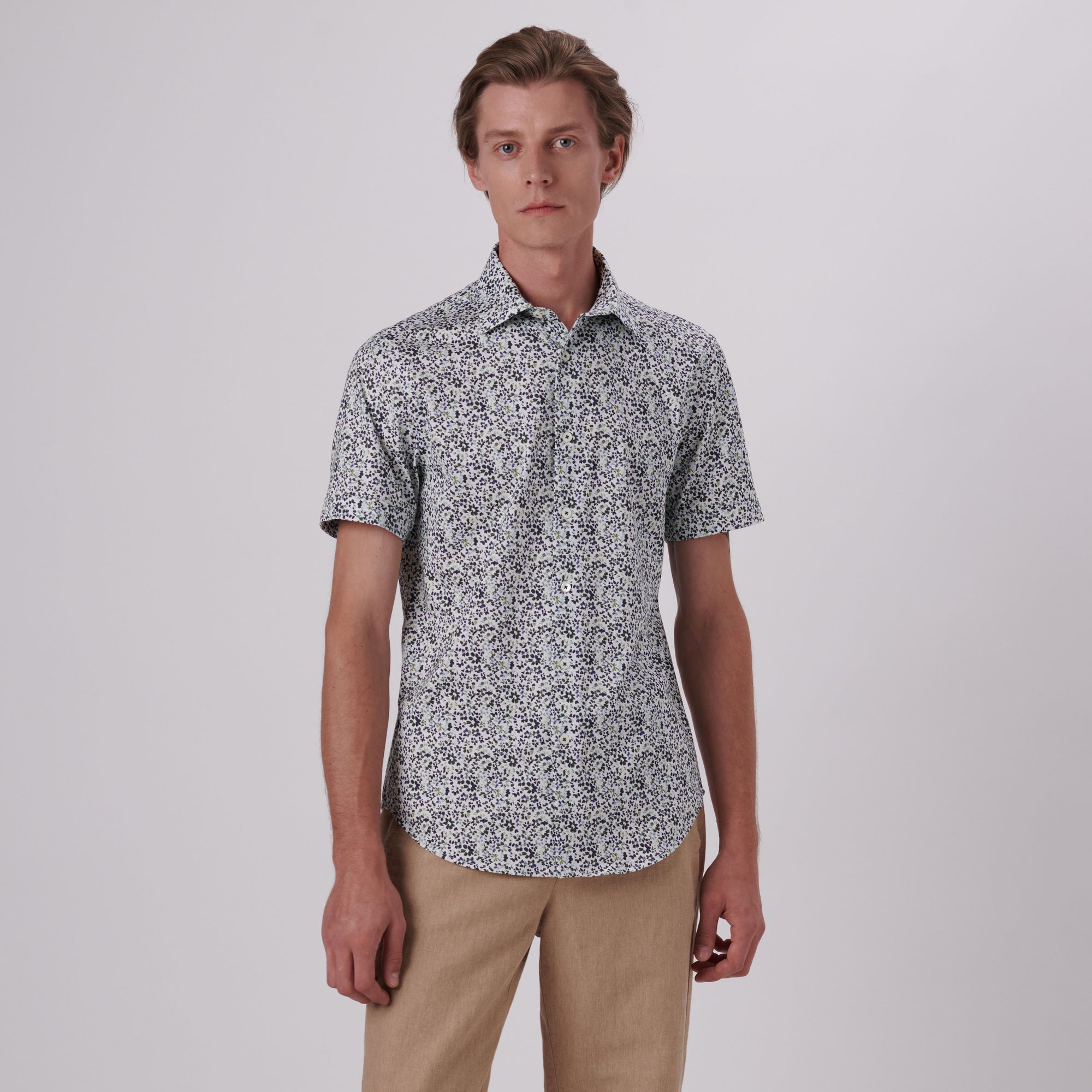 Miles Floral Print OoohCotton Short Sleeve Shirt