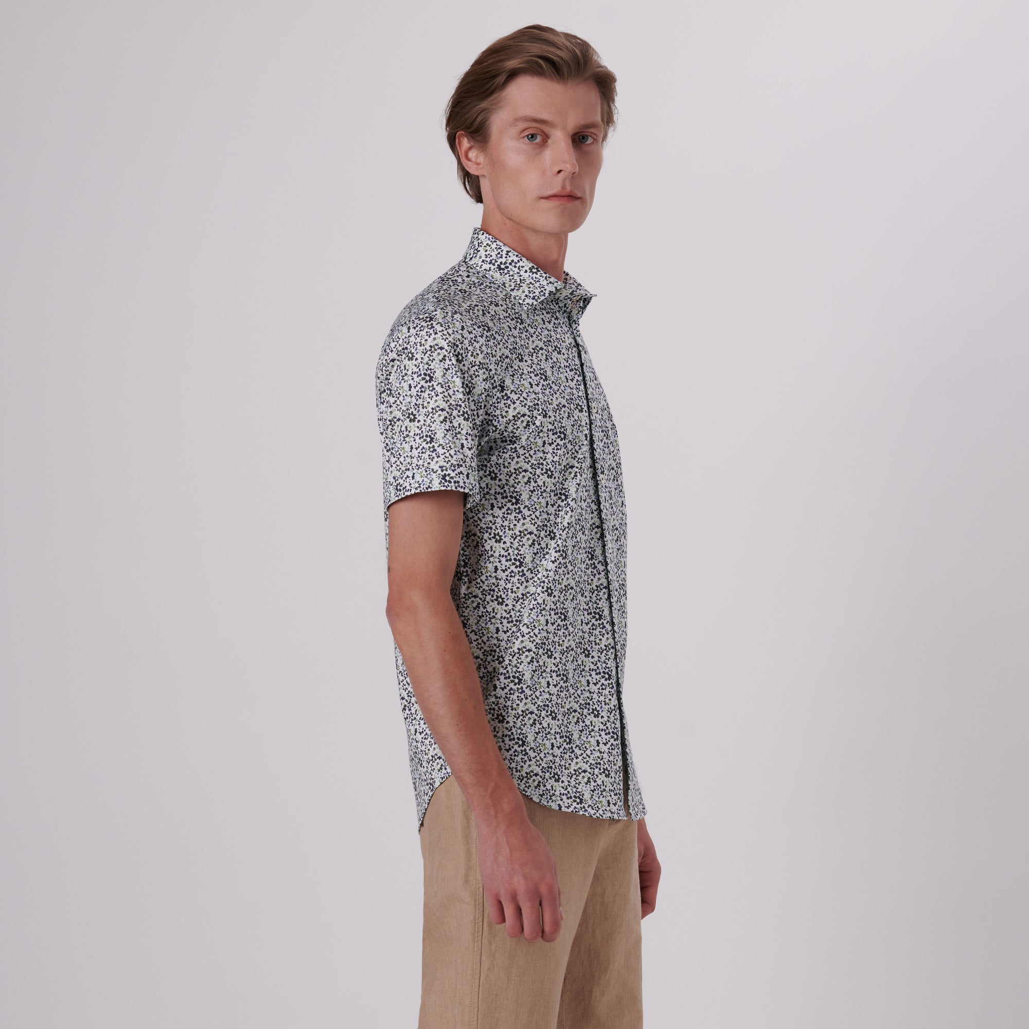 Miles Floral Print OoohCotton Short Sleeve Shirt