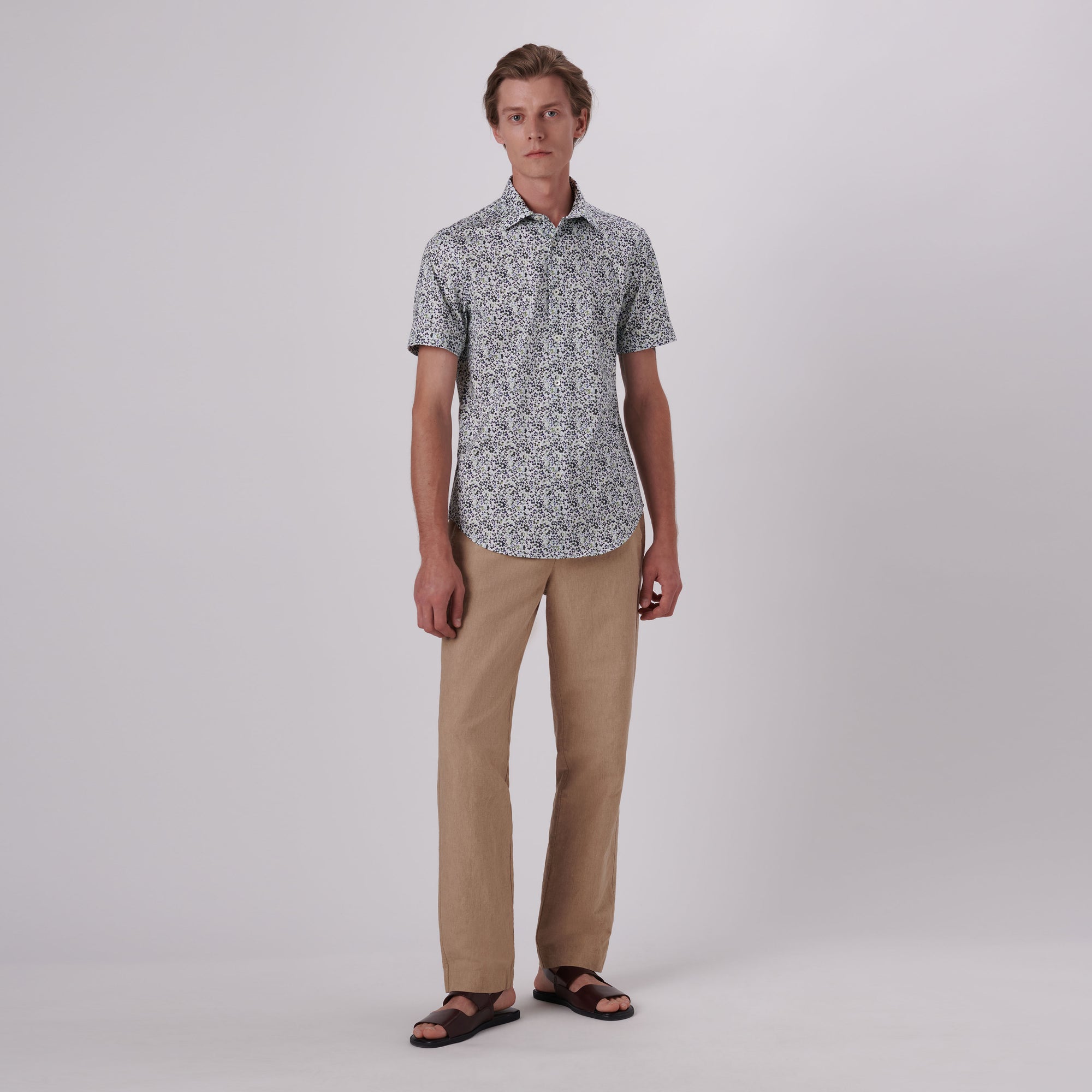 Miles Floral Print OoohCotton Short Sleeve Shirt