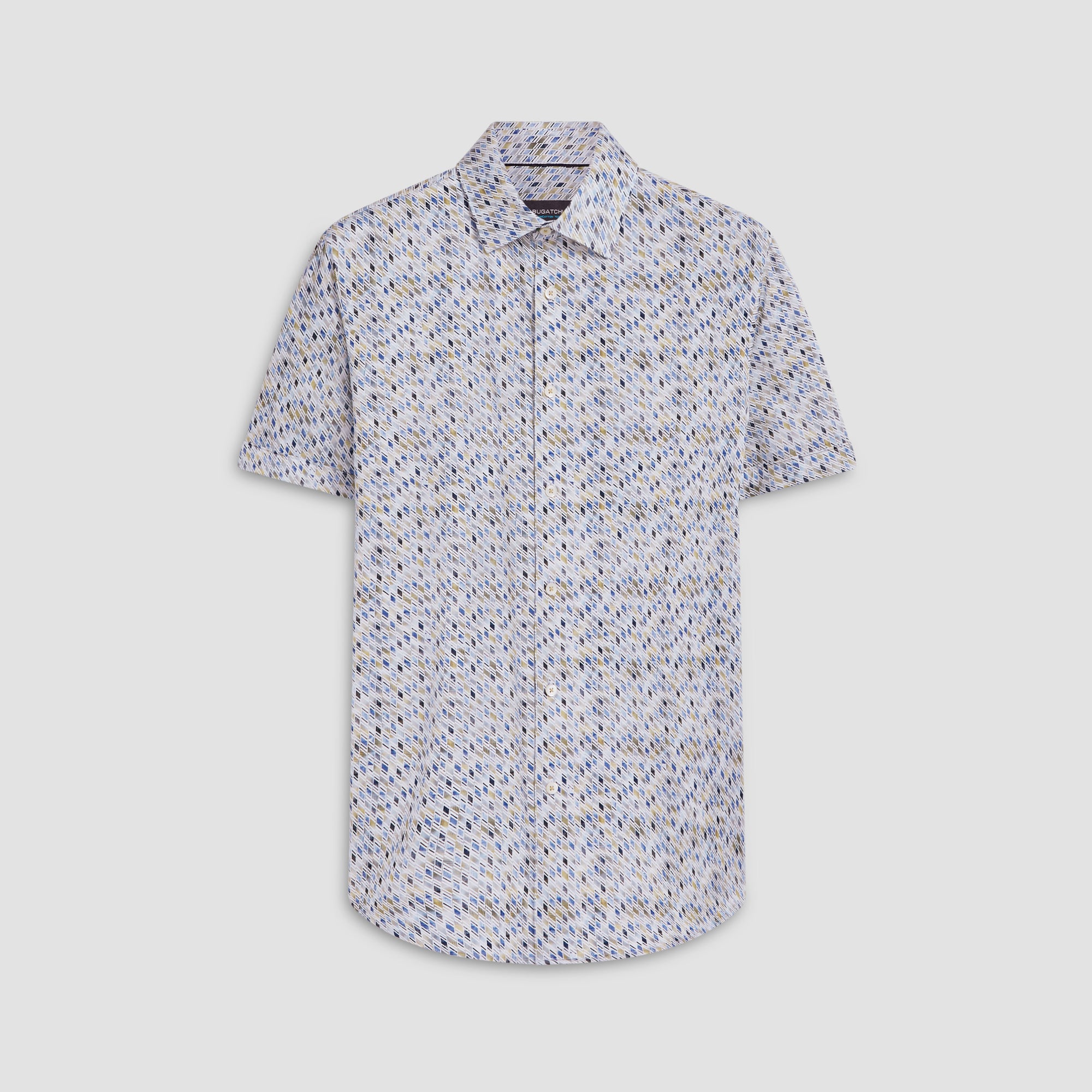 Miles Geometric Print OoohCotton Short Sleeve Shirt