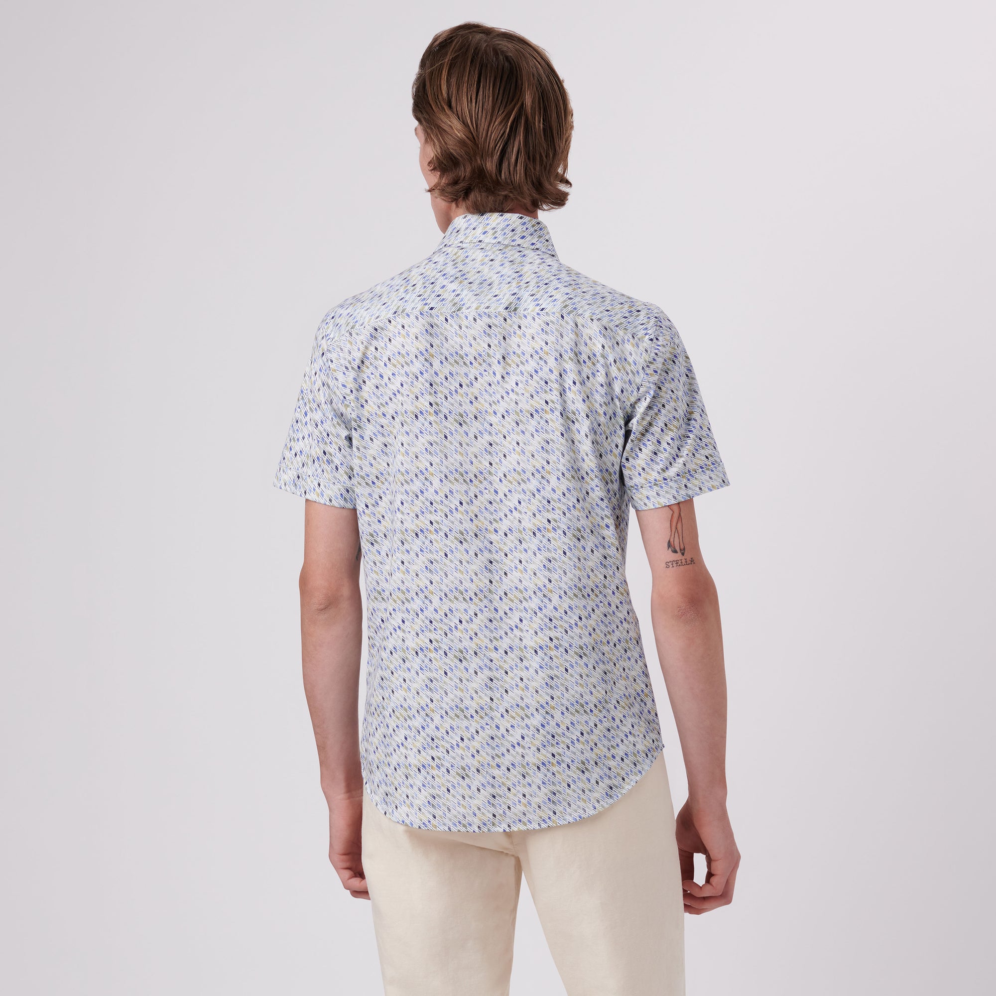 Miles Geometric Print OoohCotton Short Sleeve Shirt