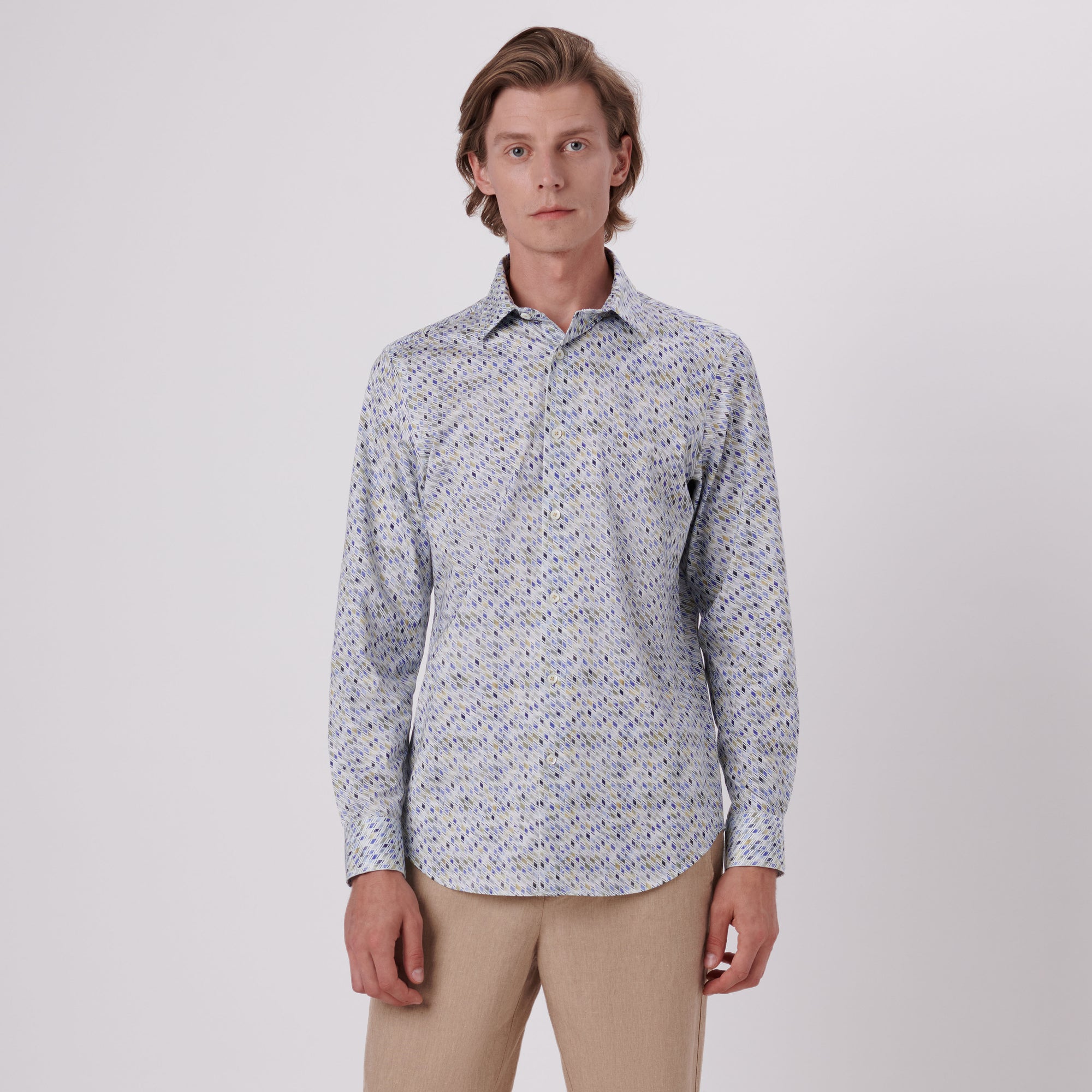 James Geometric Print OoohCotton Shirt