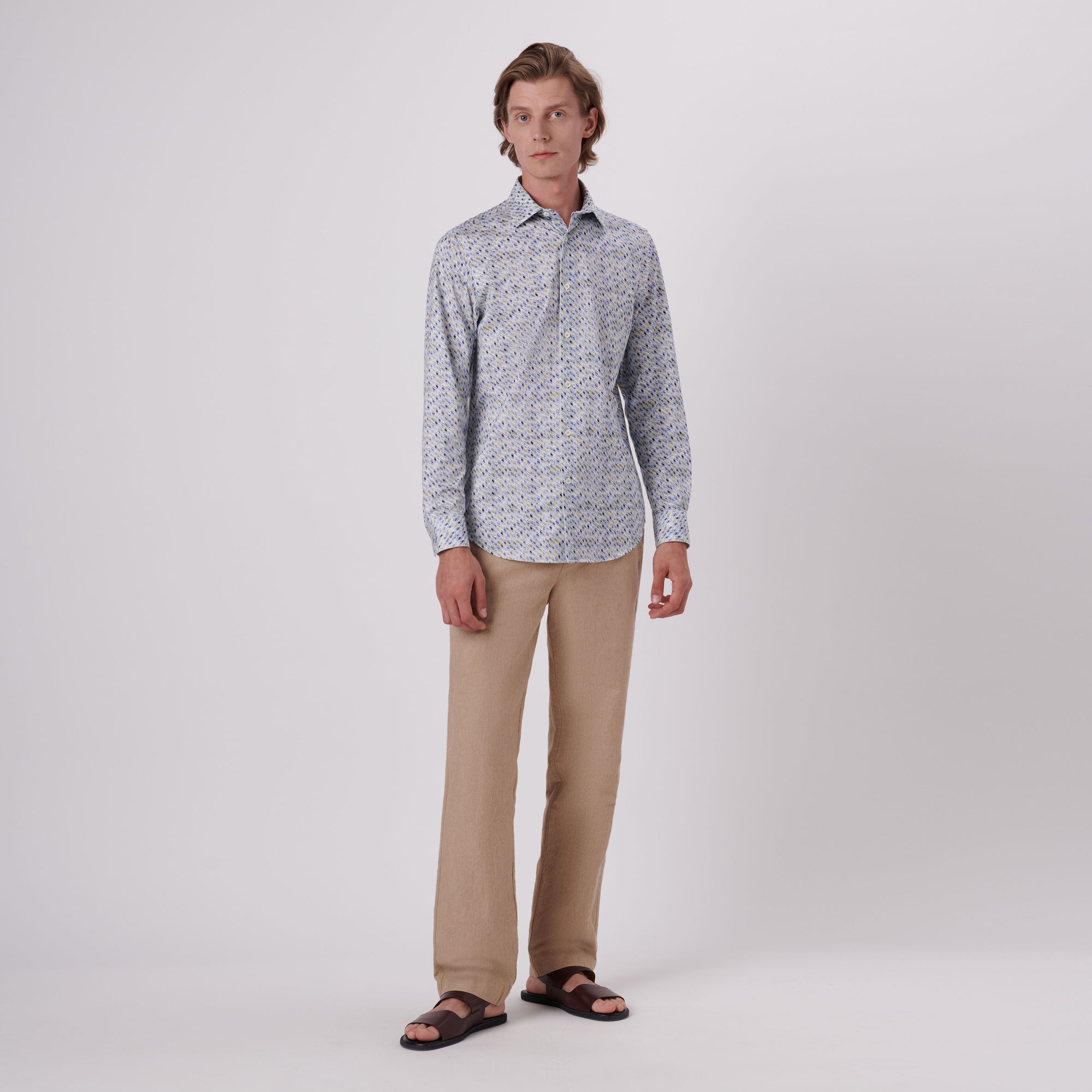 James Geometric Print OoohCotton Shirt