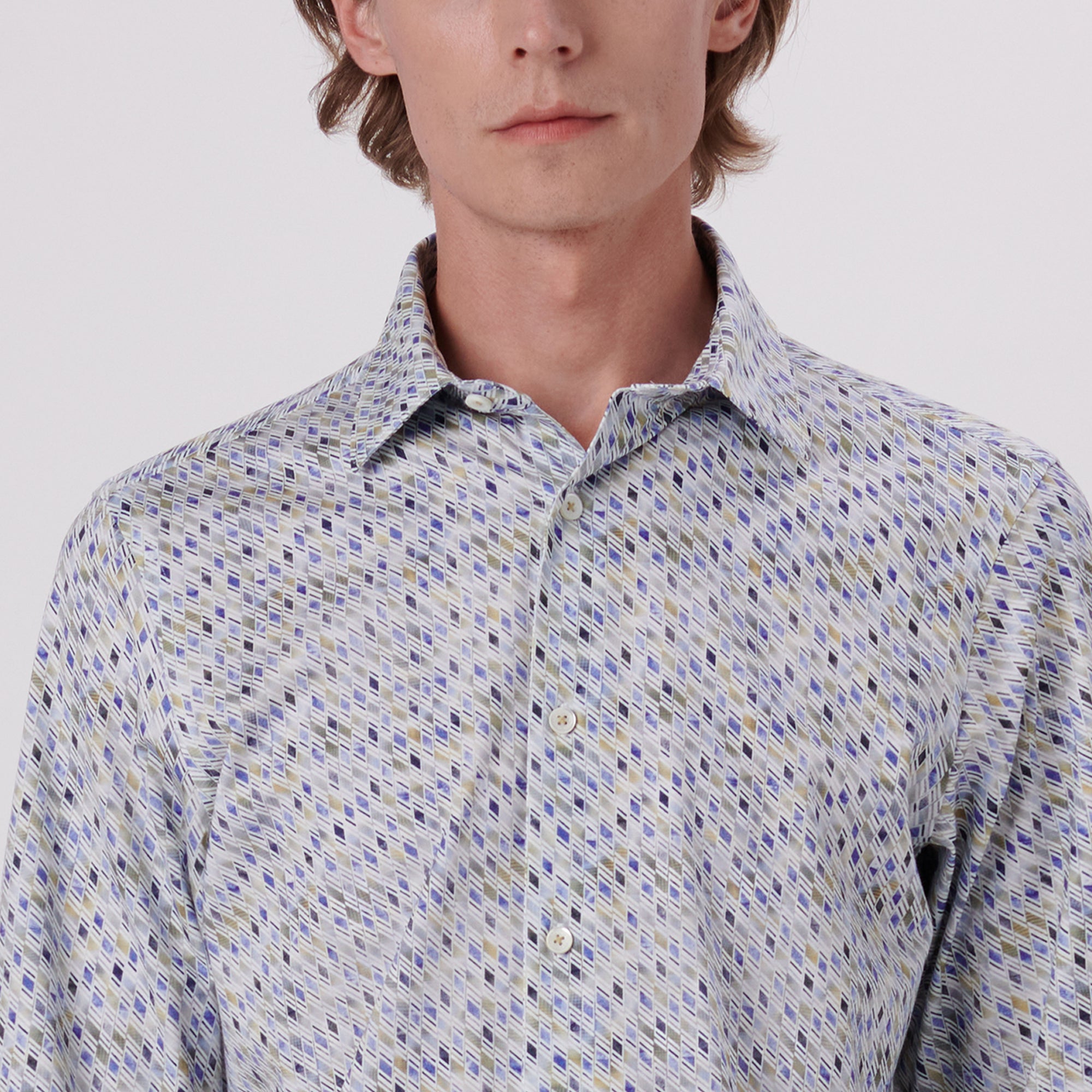James Geometric Print OoohCotton Shirt