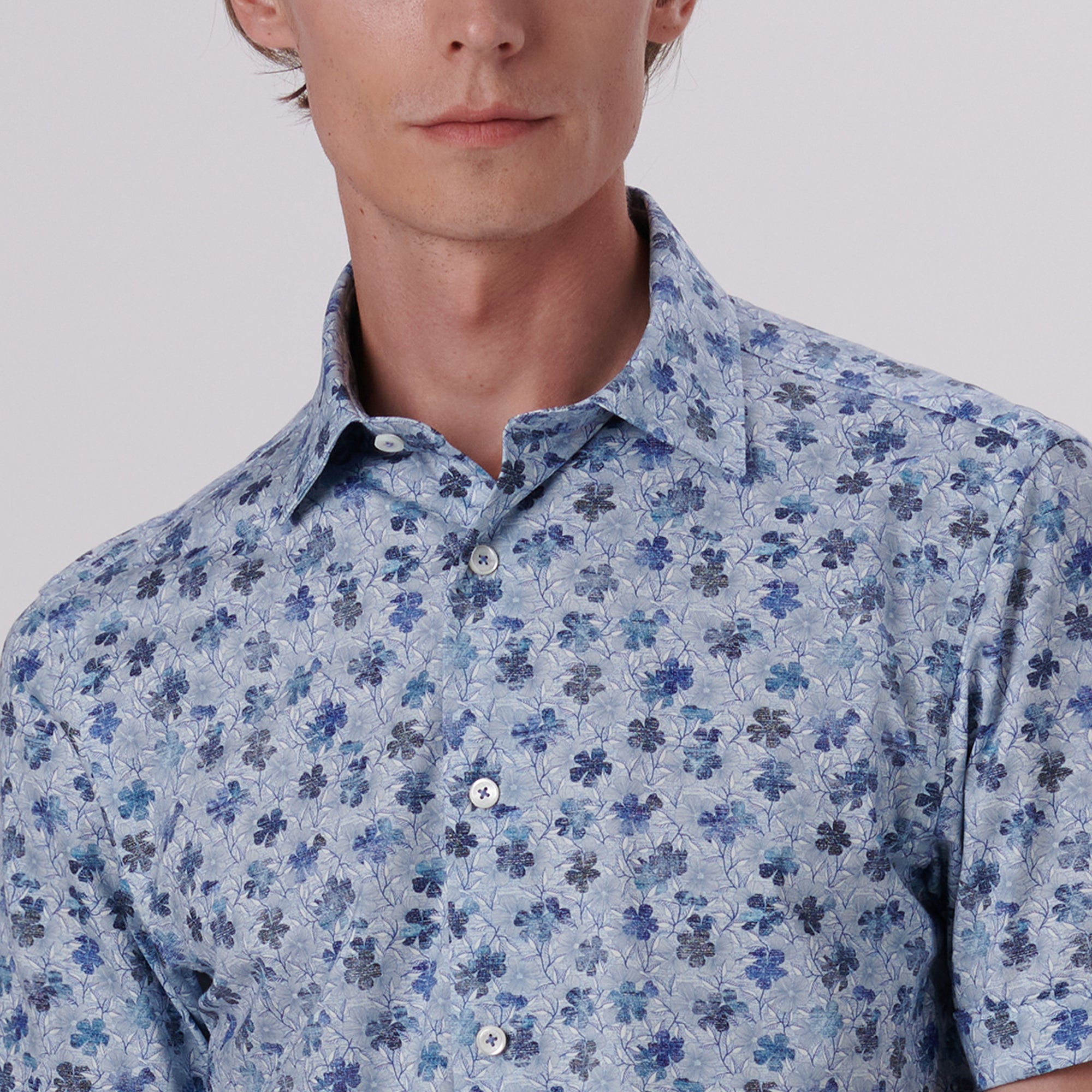 Miles Floral Print OoohCotton Short Sleeve Shirt