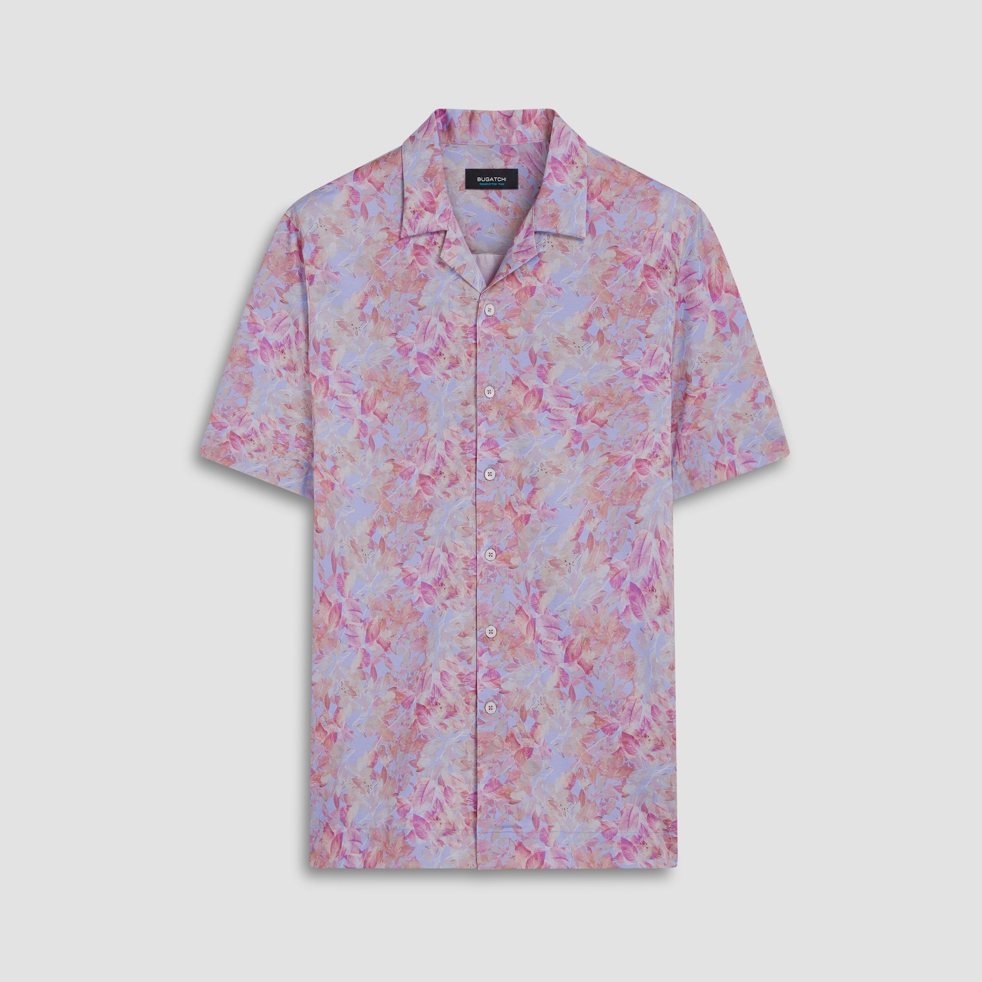 Cole Aquarelle Leaf Print OoohCotton Camp Shirt