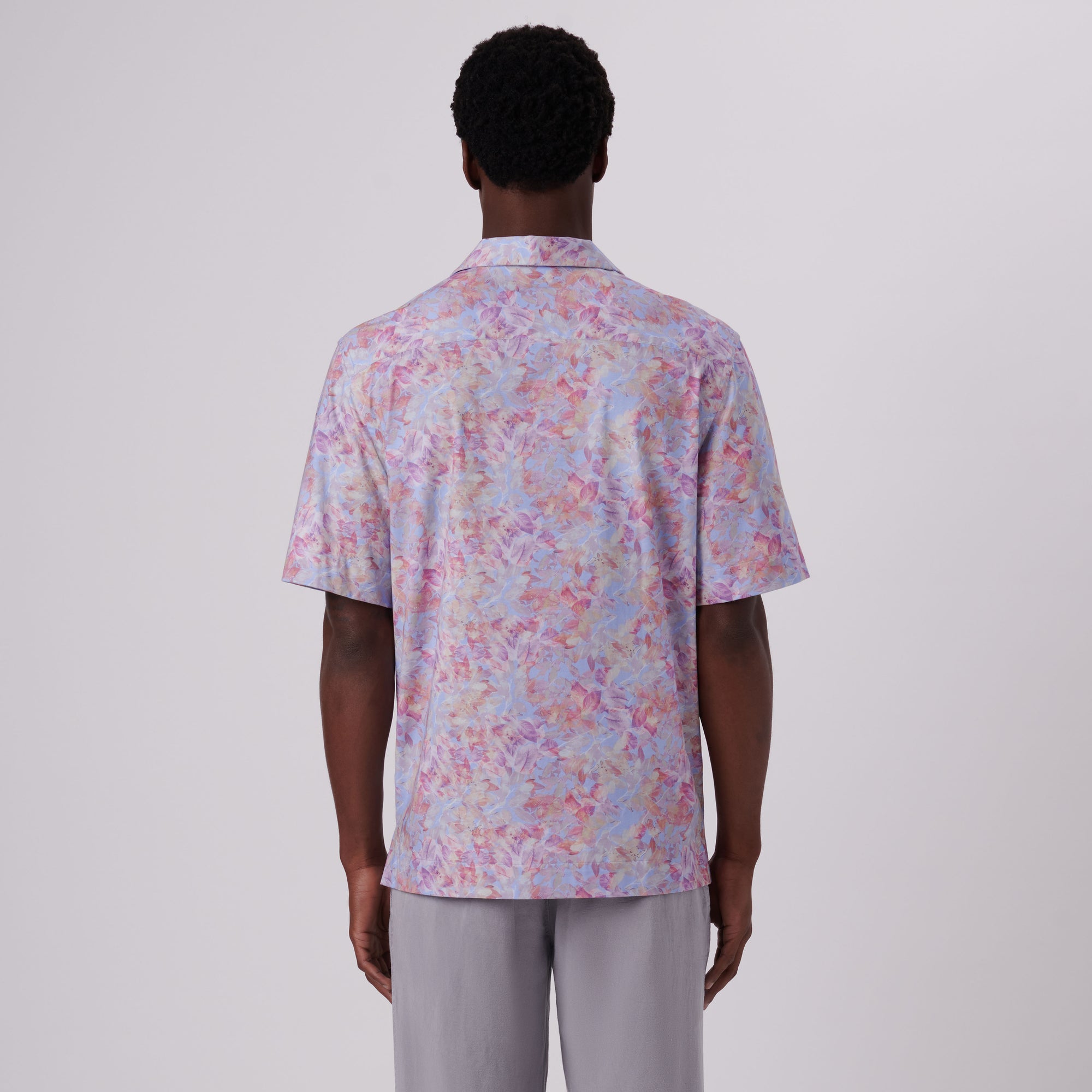 Cole Aquarelle Leaf Print OoohCotton Camp Shirt