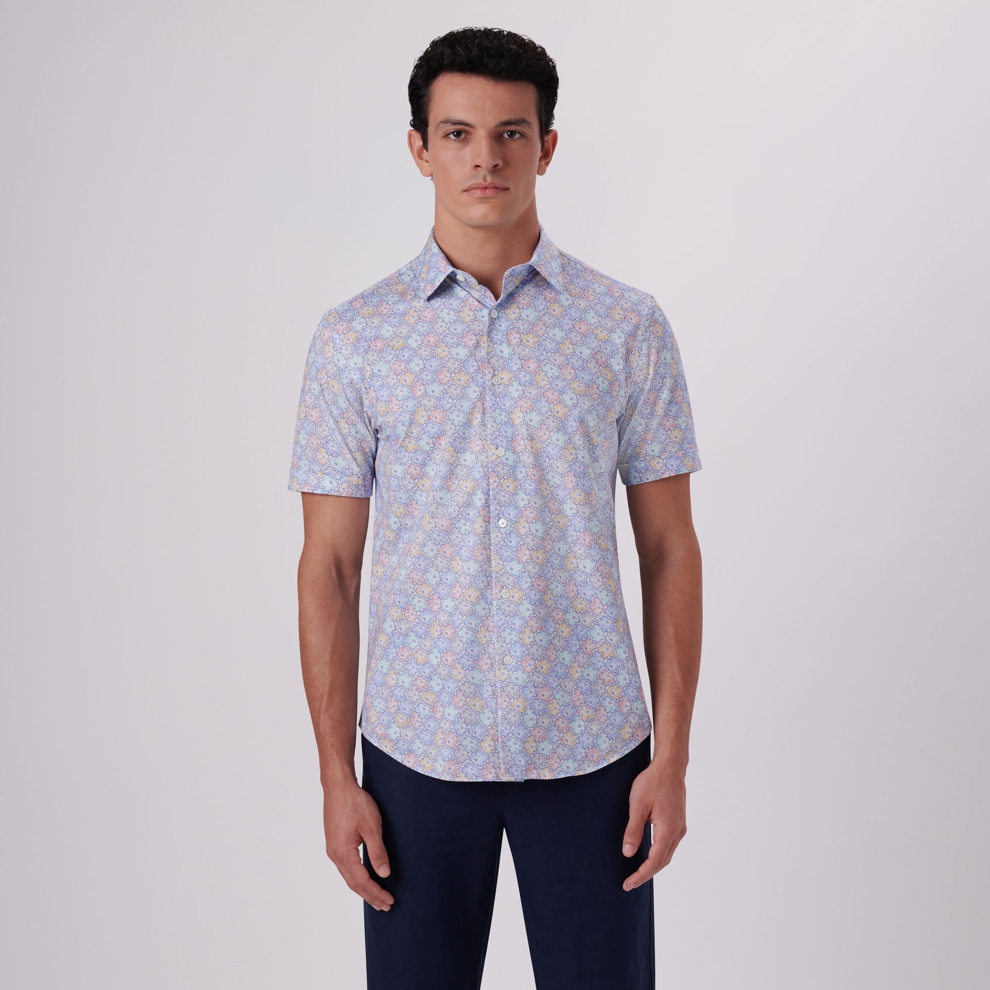 Miles Floral Print OoohCotton Short Sleeve Shirt