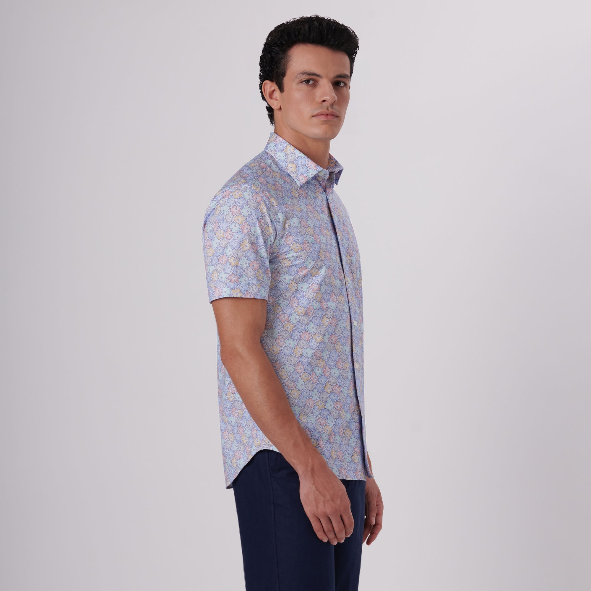Miles Floral Print OoohCotton Short Sleeve Shirt