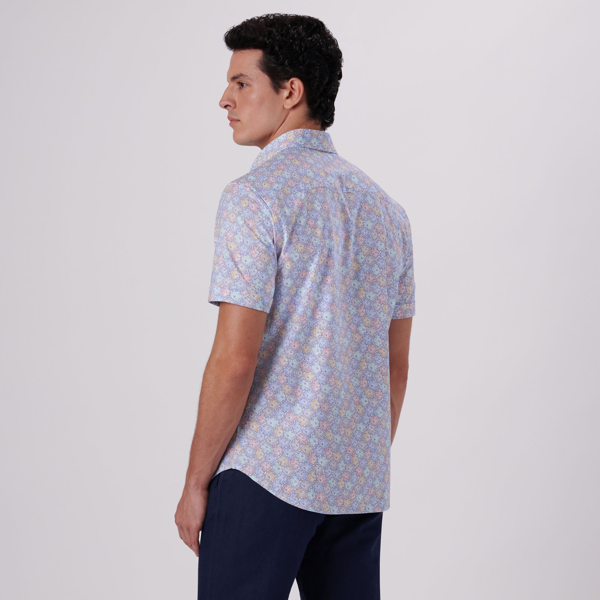 Miles Floral Print OoohCotton Short Sleeve Shirt