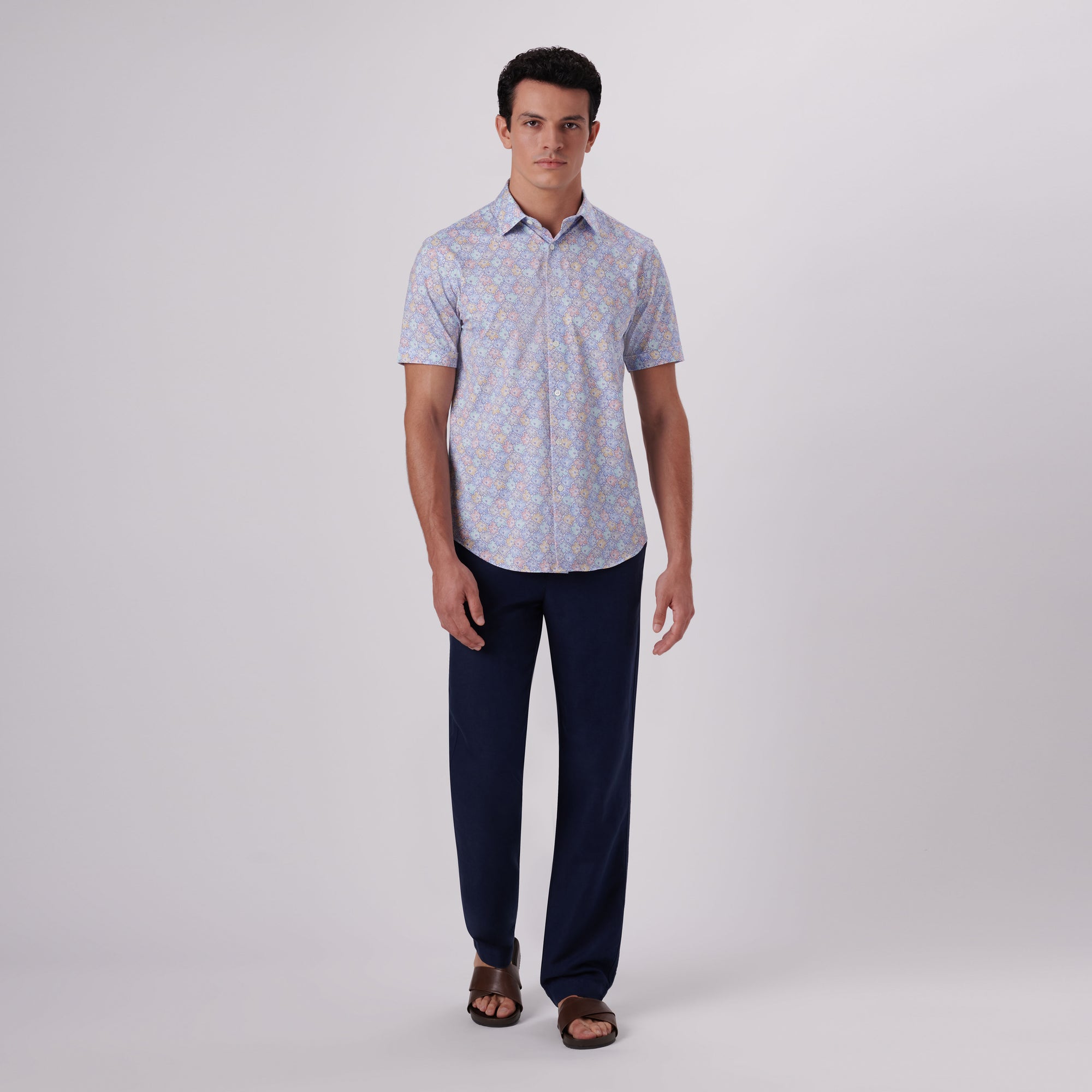 Miles Floral Print OoohCotton Short Sleeve Shirt