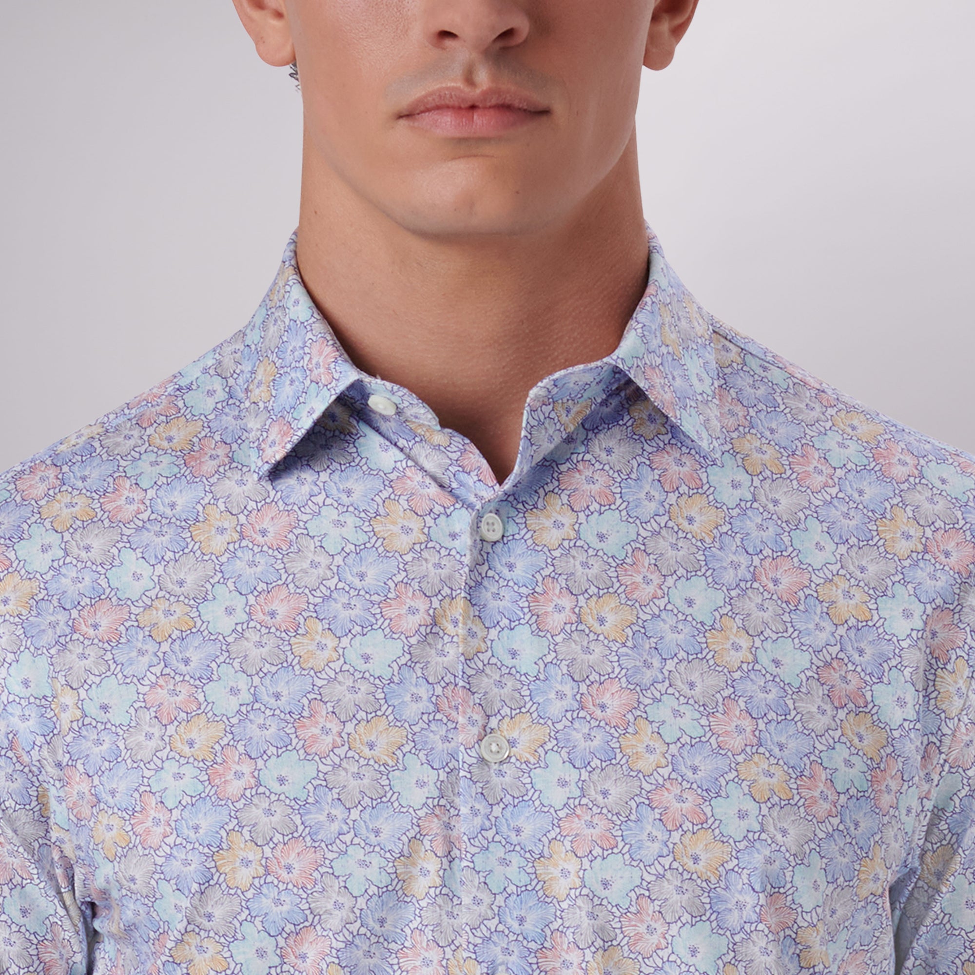 Miles Floral Print OoohCotton Short Sleeve Shirt