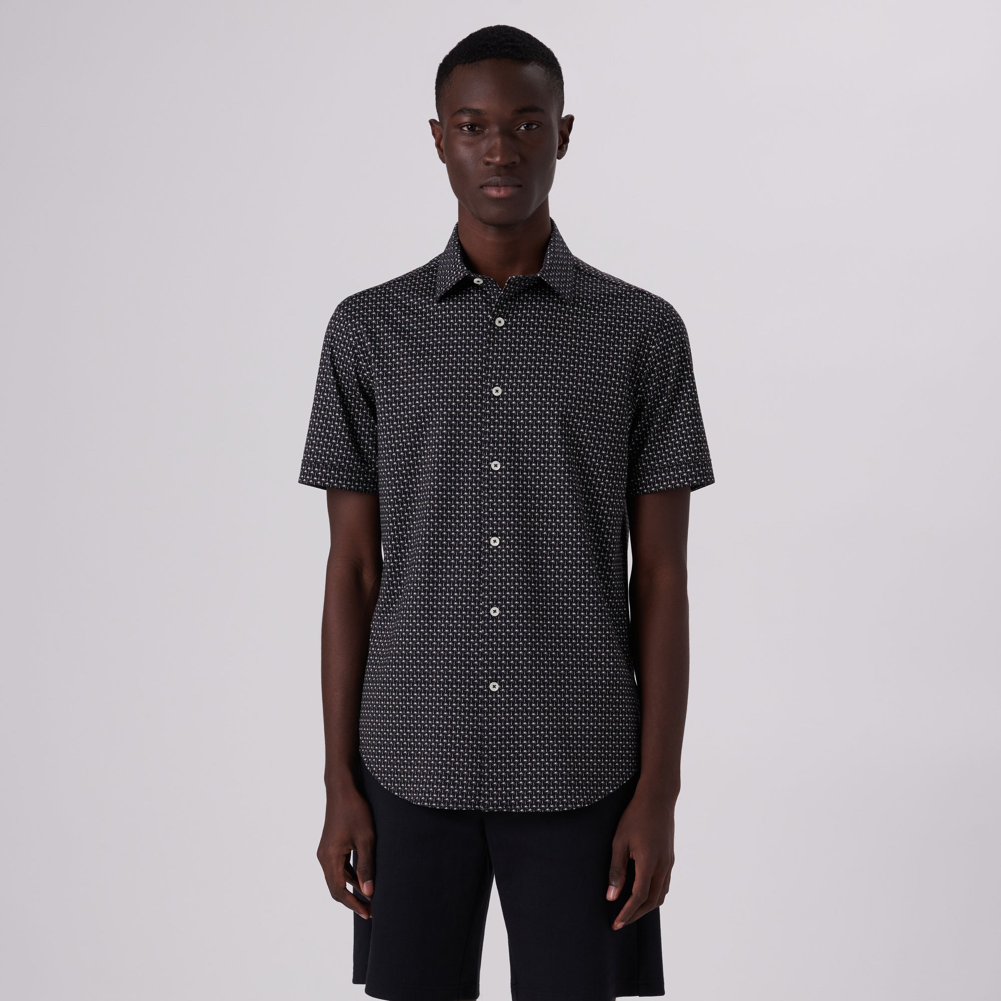 Miles Palm Tree Print OoohCotton Short Sleeve Shirt