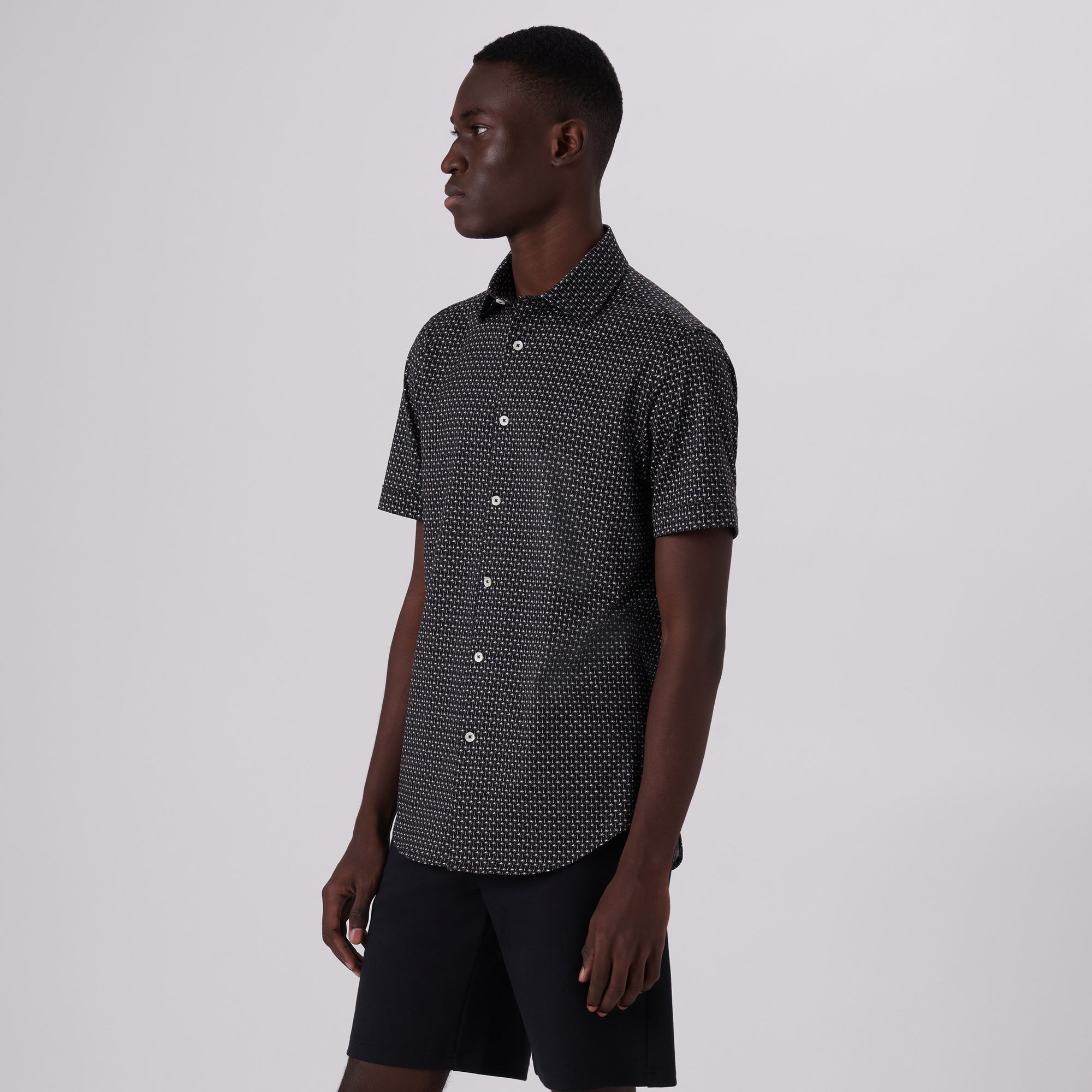 Miles Palm Tree Print OoohCotton Short Sleeve Shirt