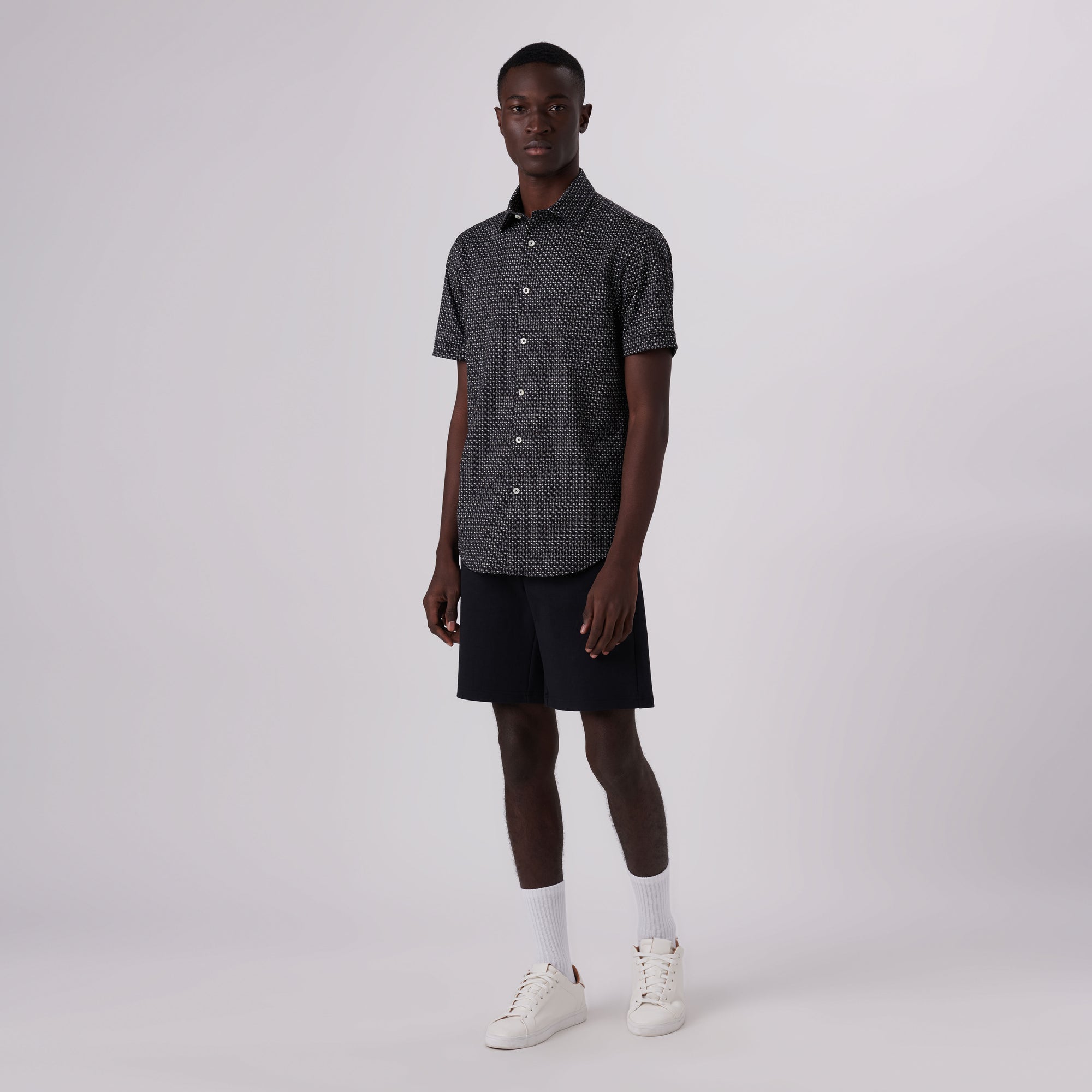 Miles Palm Tree Print OoohCotton Short Sleeve Shirt