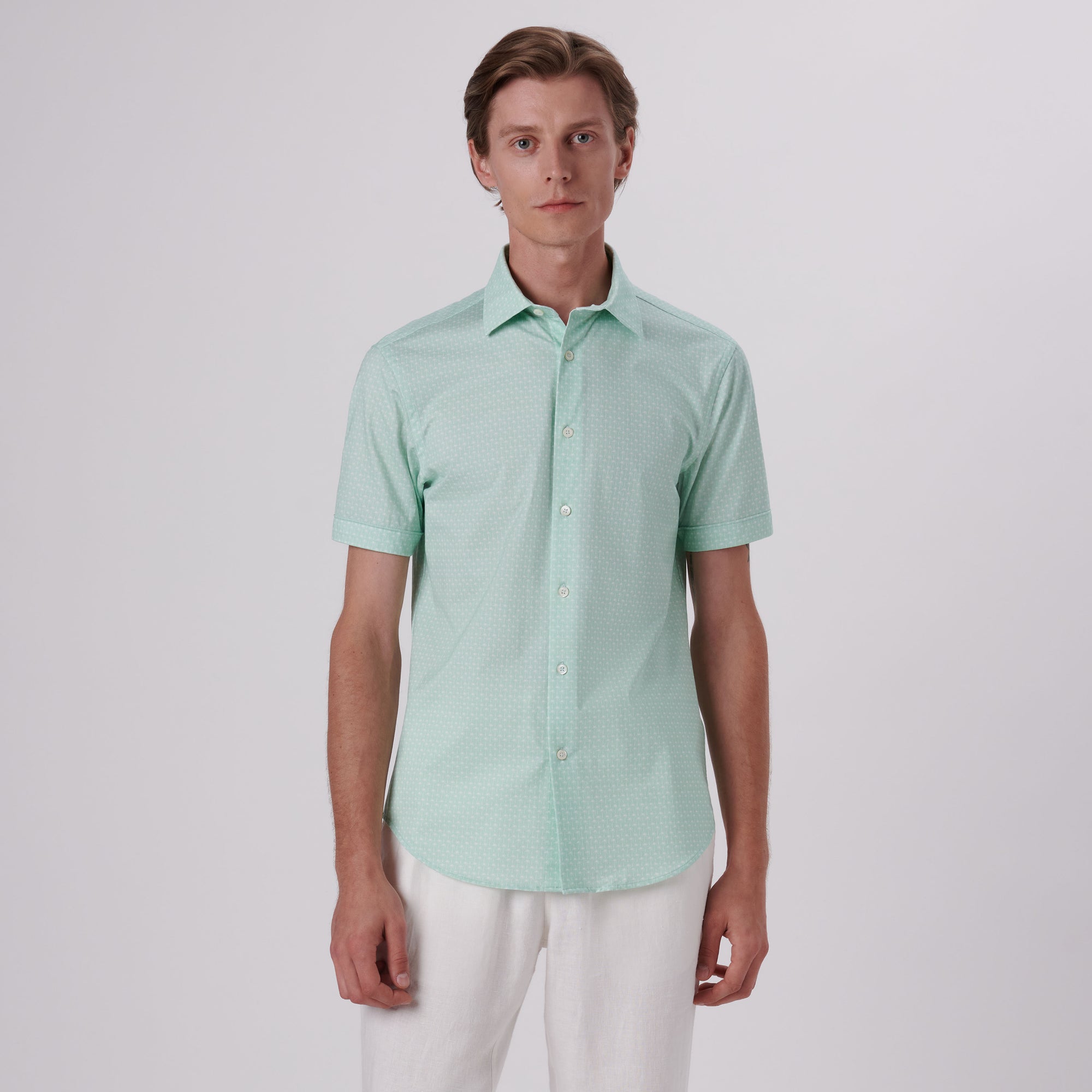 Miles Palm Tree Print OoohCotton Short Sleeve Shirt