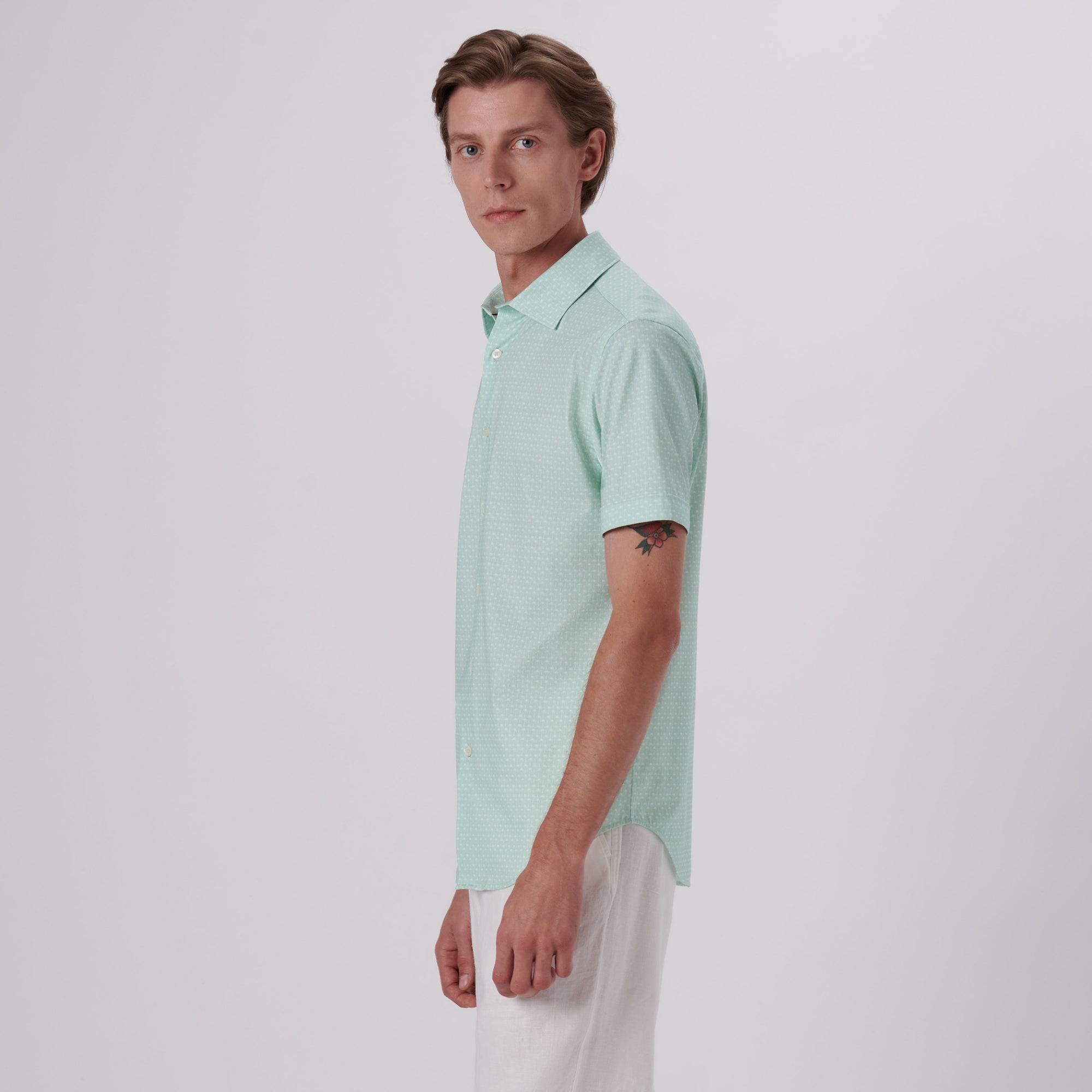 Miles Palm Tree Print OoohCotton Short Sleeve Shirt