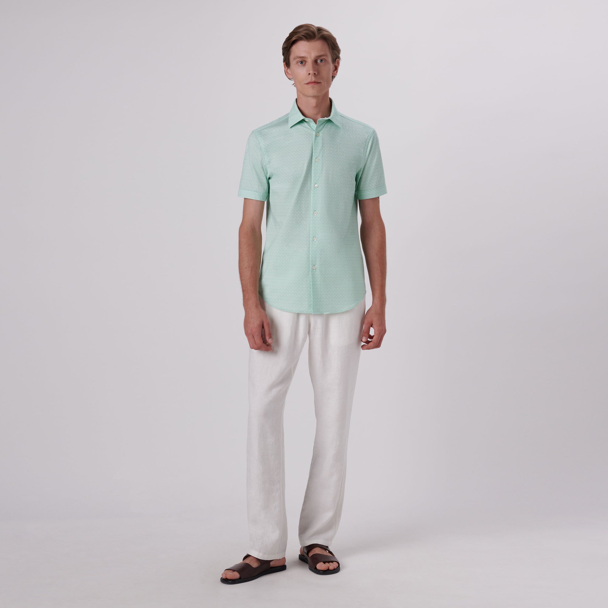Miles Palm Tree Print OoohCotton Short Sleeve Shirt