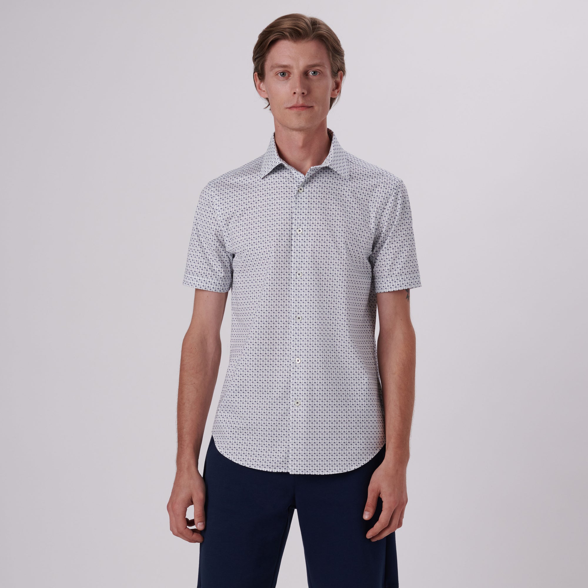 Miles Palm Tree Print OoohCotton Short Sleeve Shirt