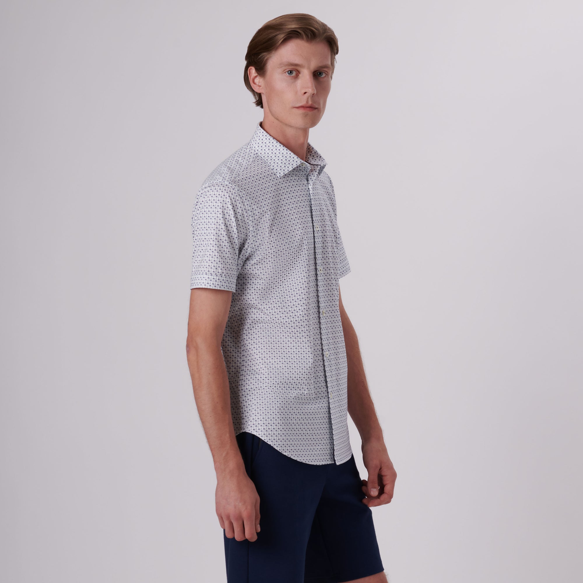 Miles Palm Tree Print OoohCotton Short Sleeve Shirt