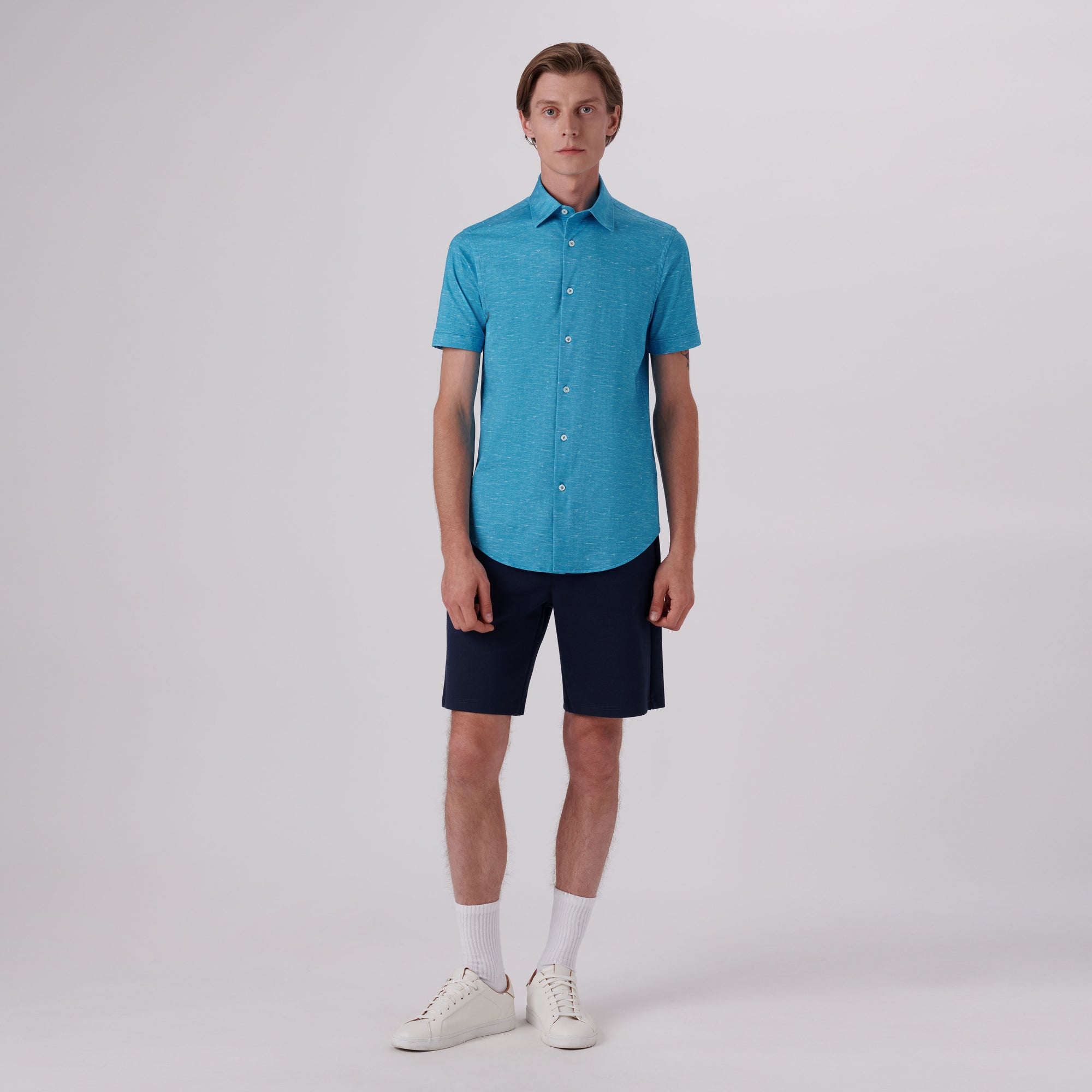 Miles Heather Print OoohCotton Short Sleeve Shirt