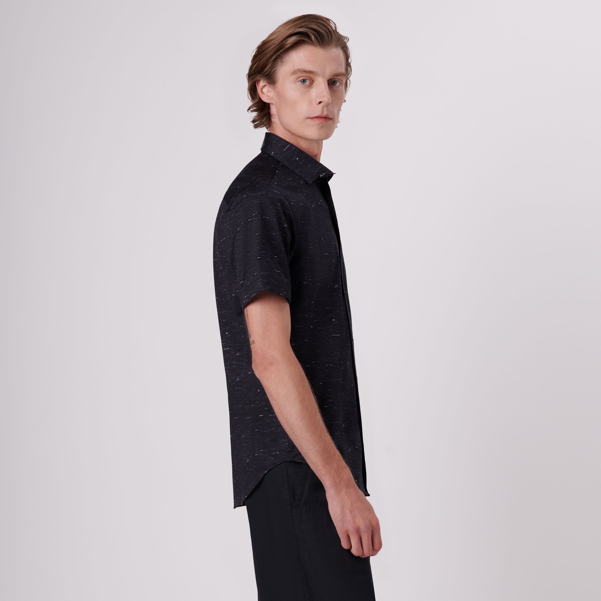 Miles Heather Print OoohCotton Short Sleeve Shirt