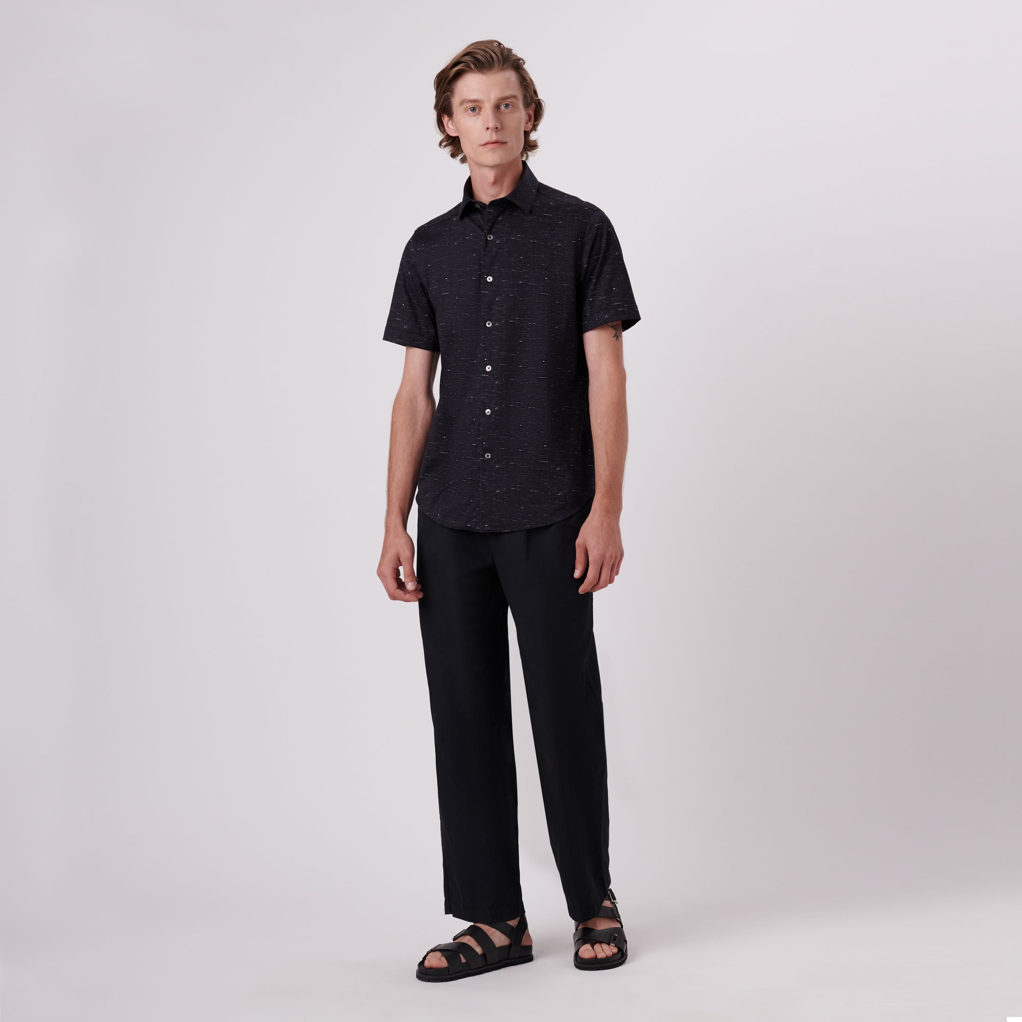 Miles Heather Print OoohCotton Short Sleeve Shirt