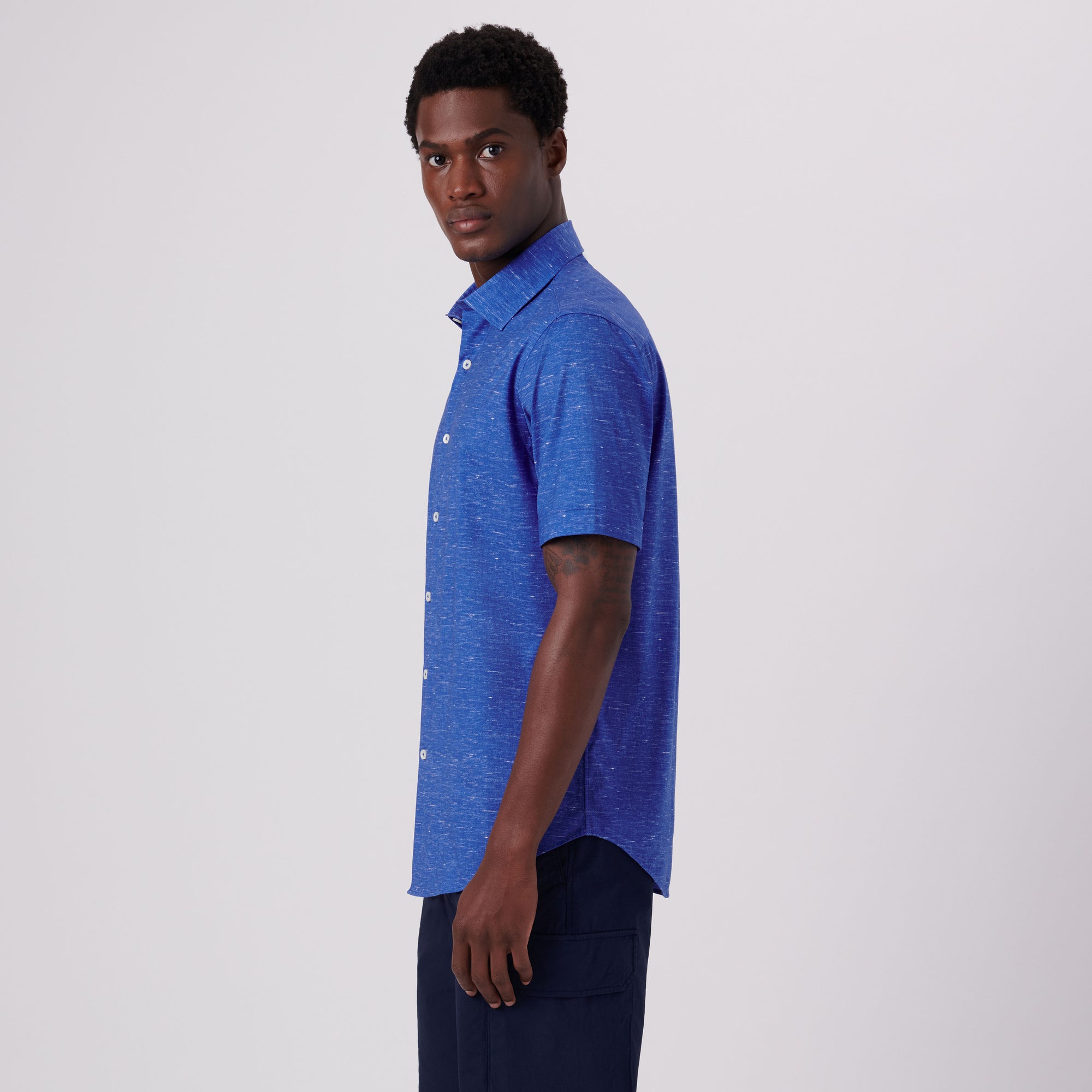 Miles Heather Print OoohCotton Short Sleeve Shirt