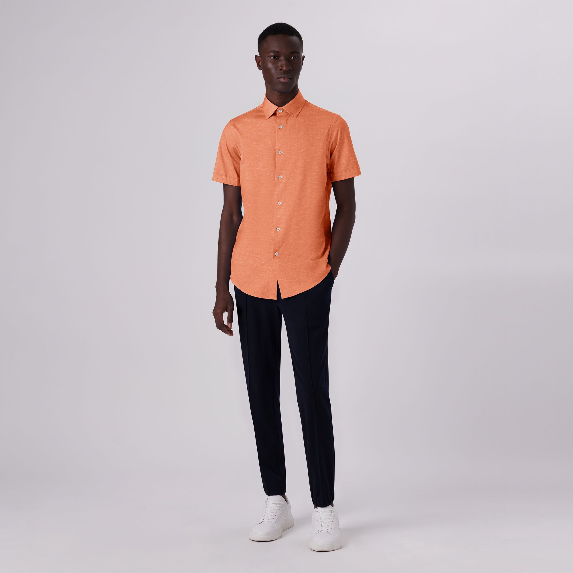 Miles Heather Print OoohCotton Short Sleeve Shirt