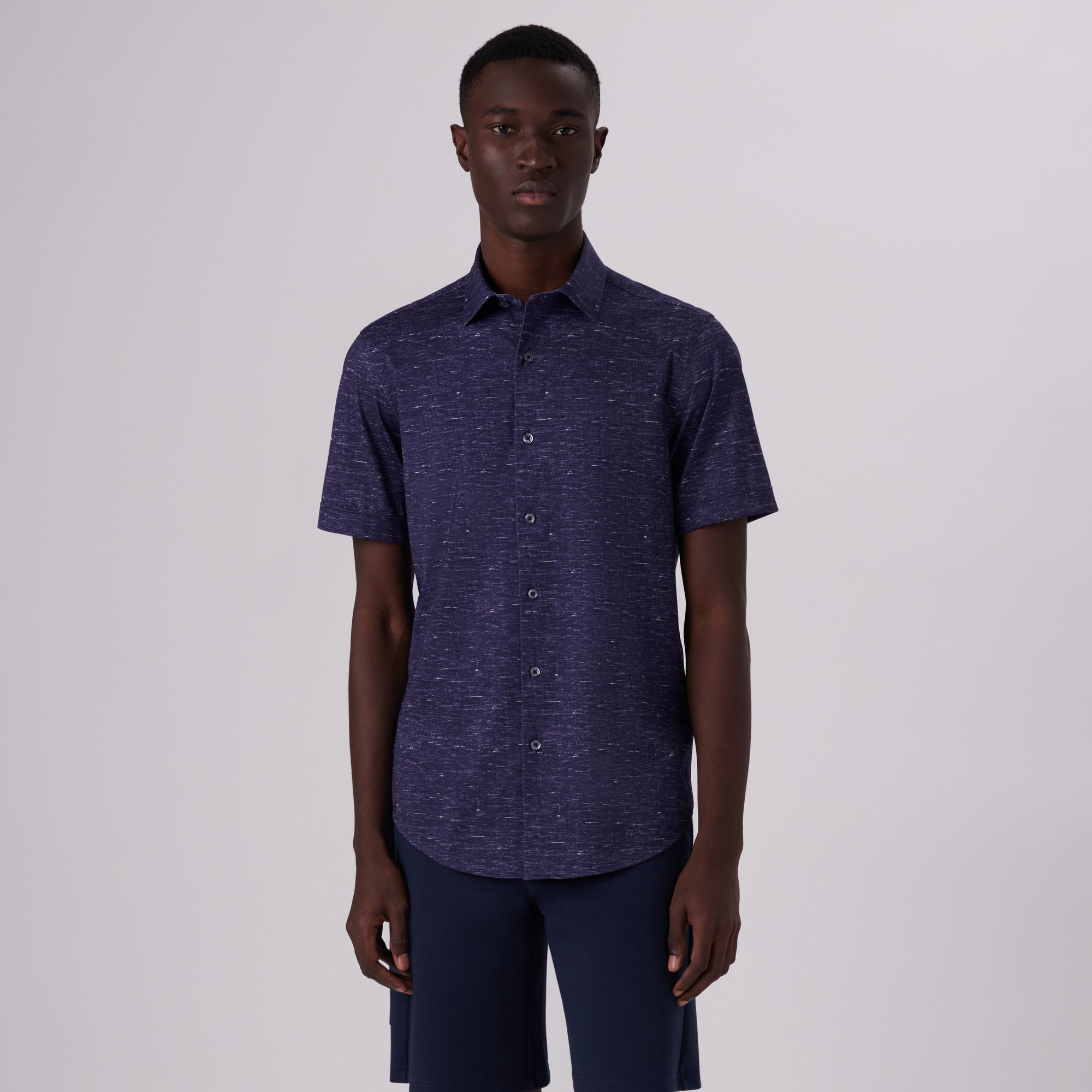 Miles Heather Print OoohCotton Short Sleeve Shirt