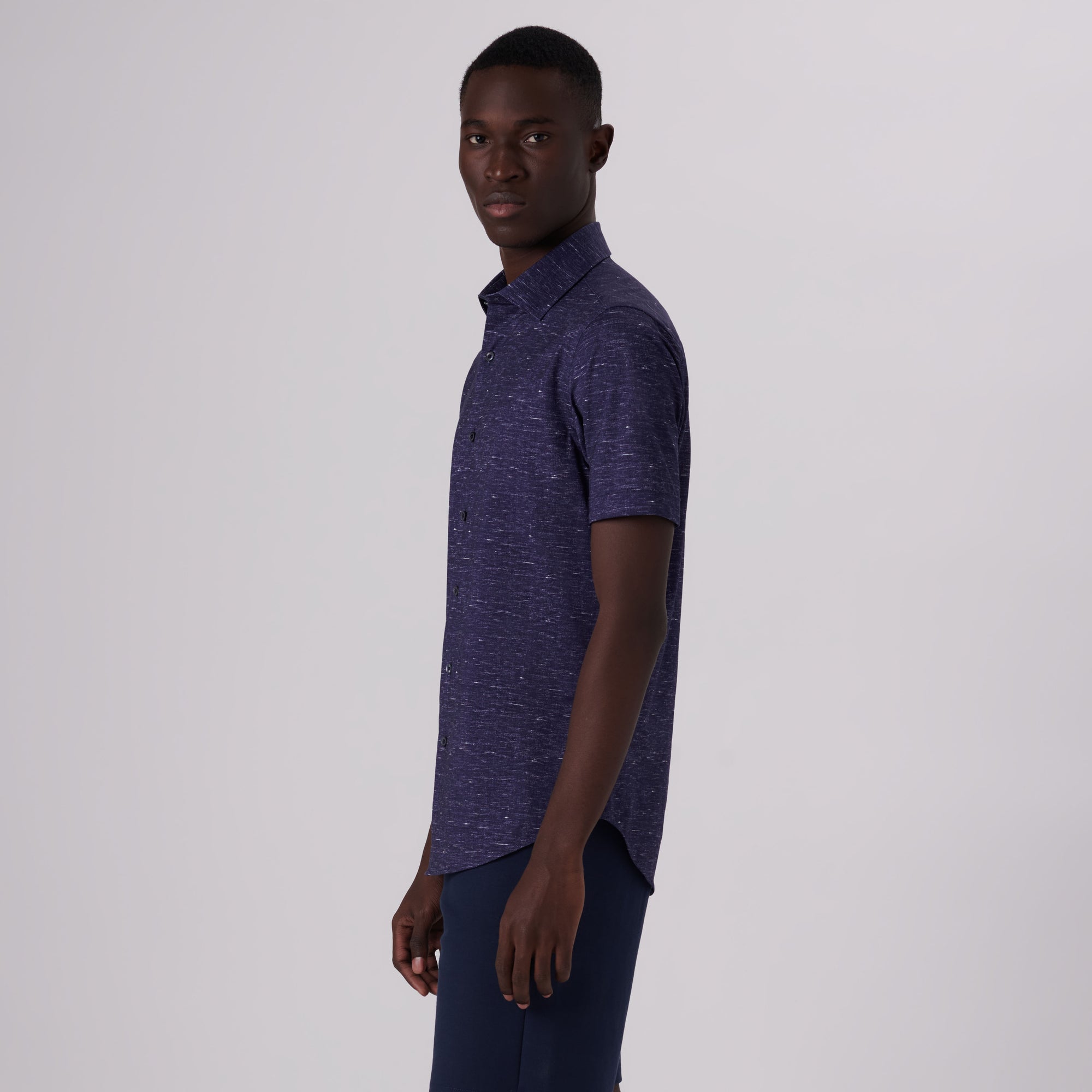 Miles Heather Print OoohCotton Short Sleeve Shirt